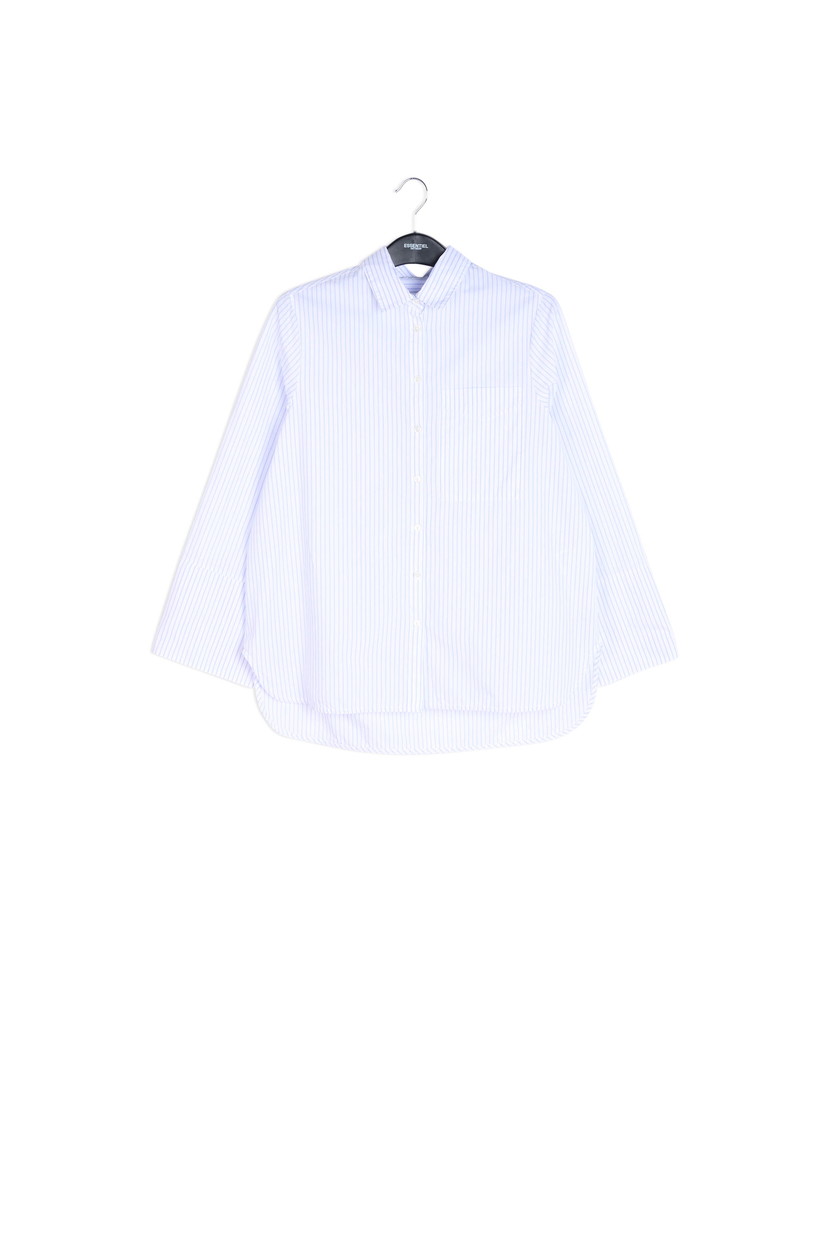 White and dark blue striped cotton shirt RE—SSENTIEL | Essentiel second hand