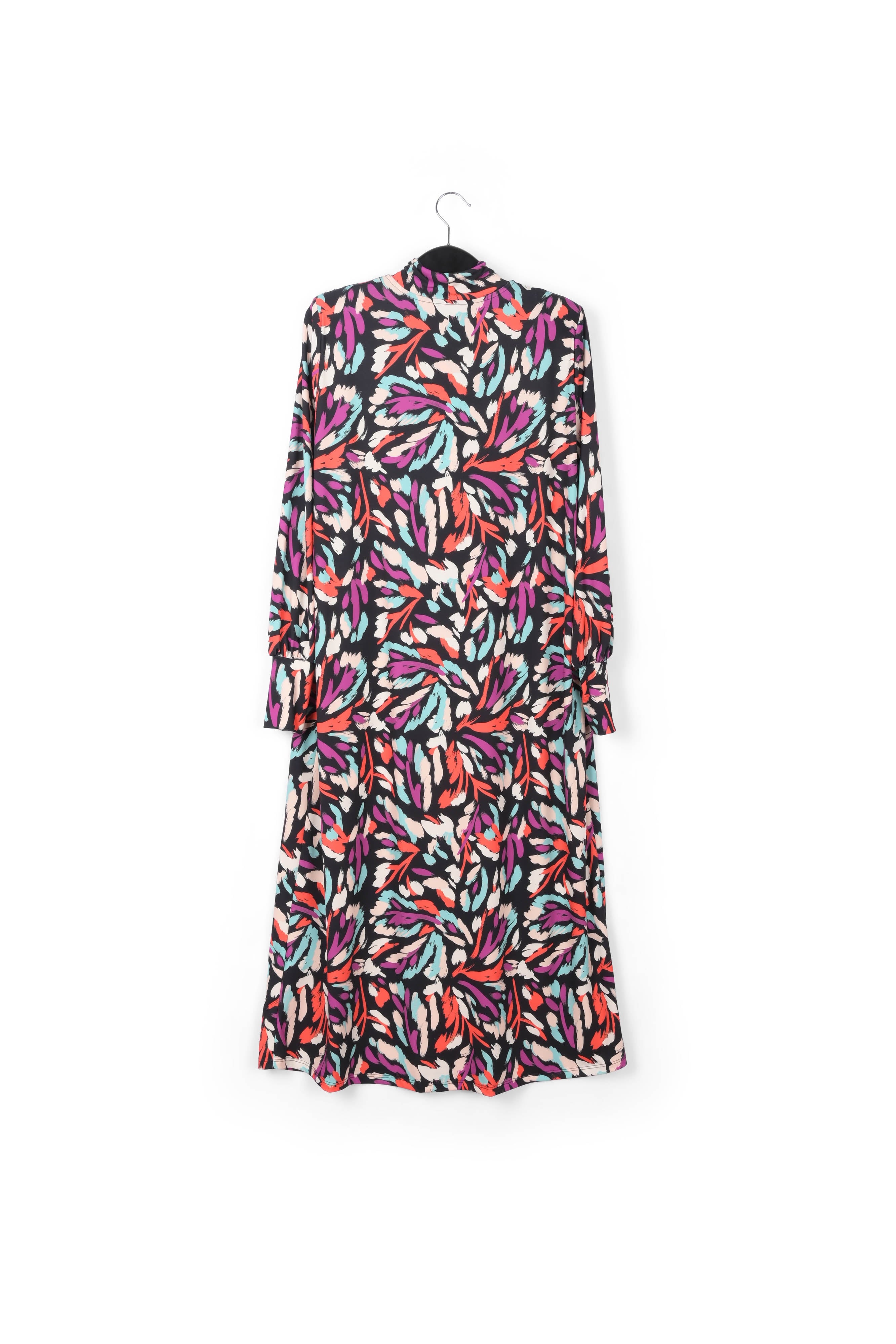 Robe midi en jersey noire, rouge corail et pourpre RE—SSENTIEL | Essentiel second hand