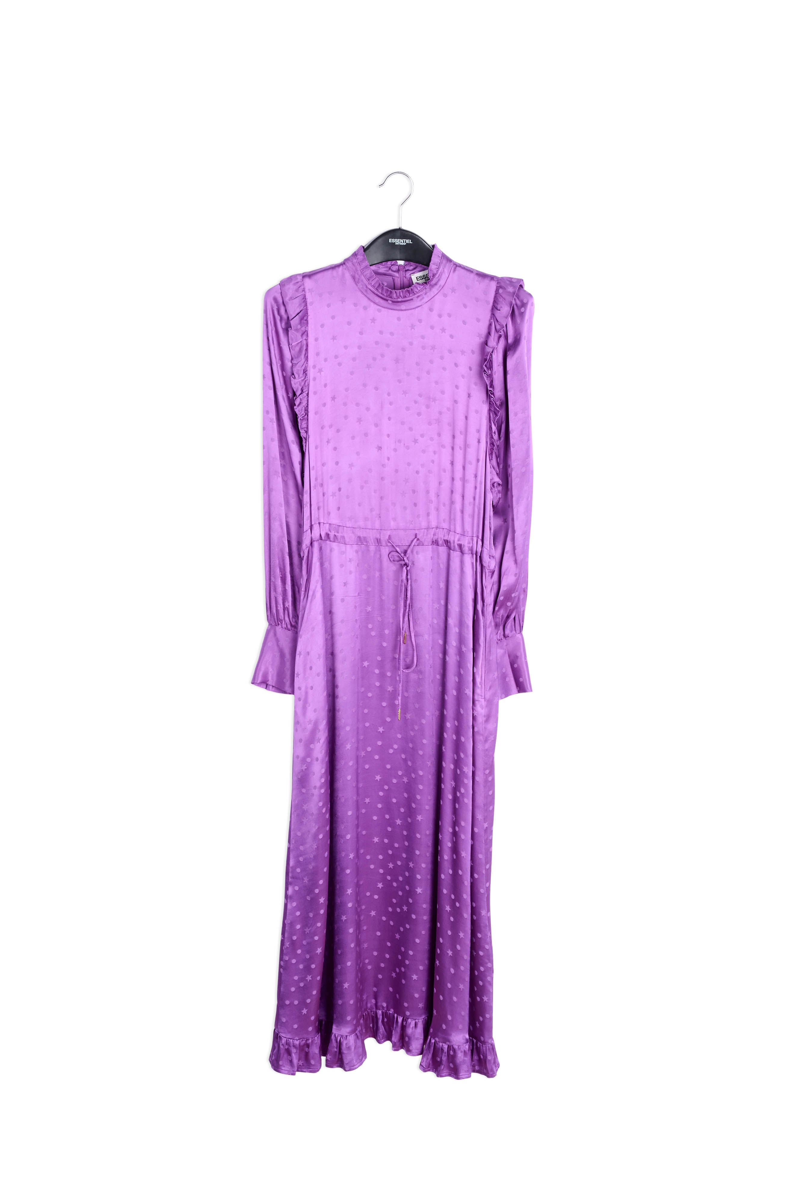 Fuchsia maxi-jurk met ruches RE—SSENTIEL | Essentiel second hand