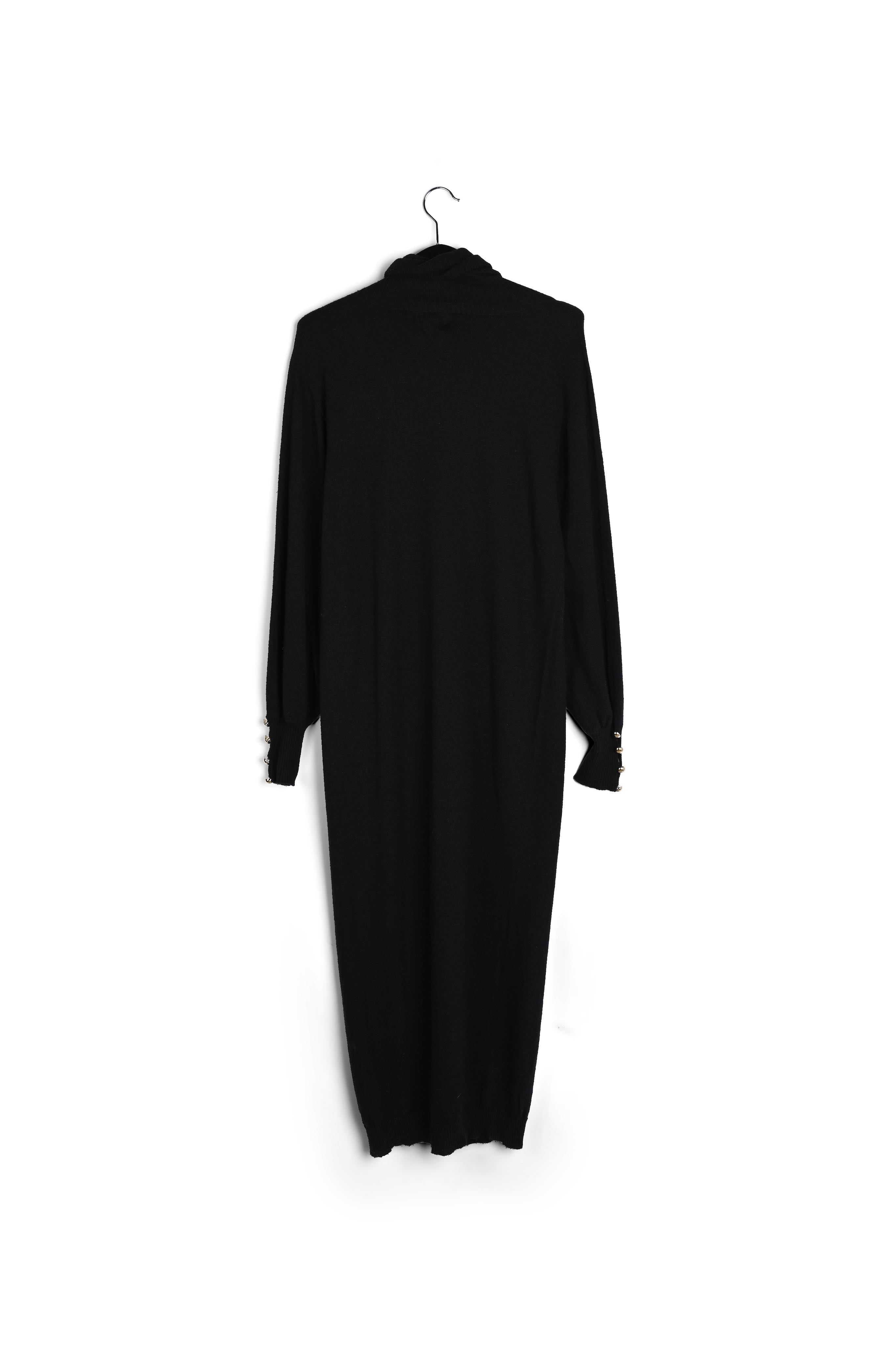 Zwarte gebreide jurk met rolkraag RE—SSENTIEL | Essentiel second hand