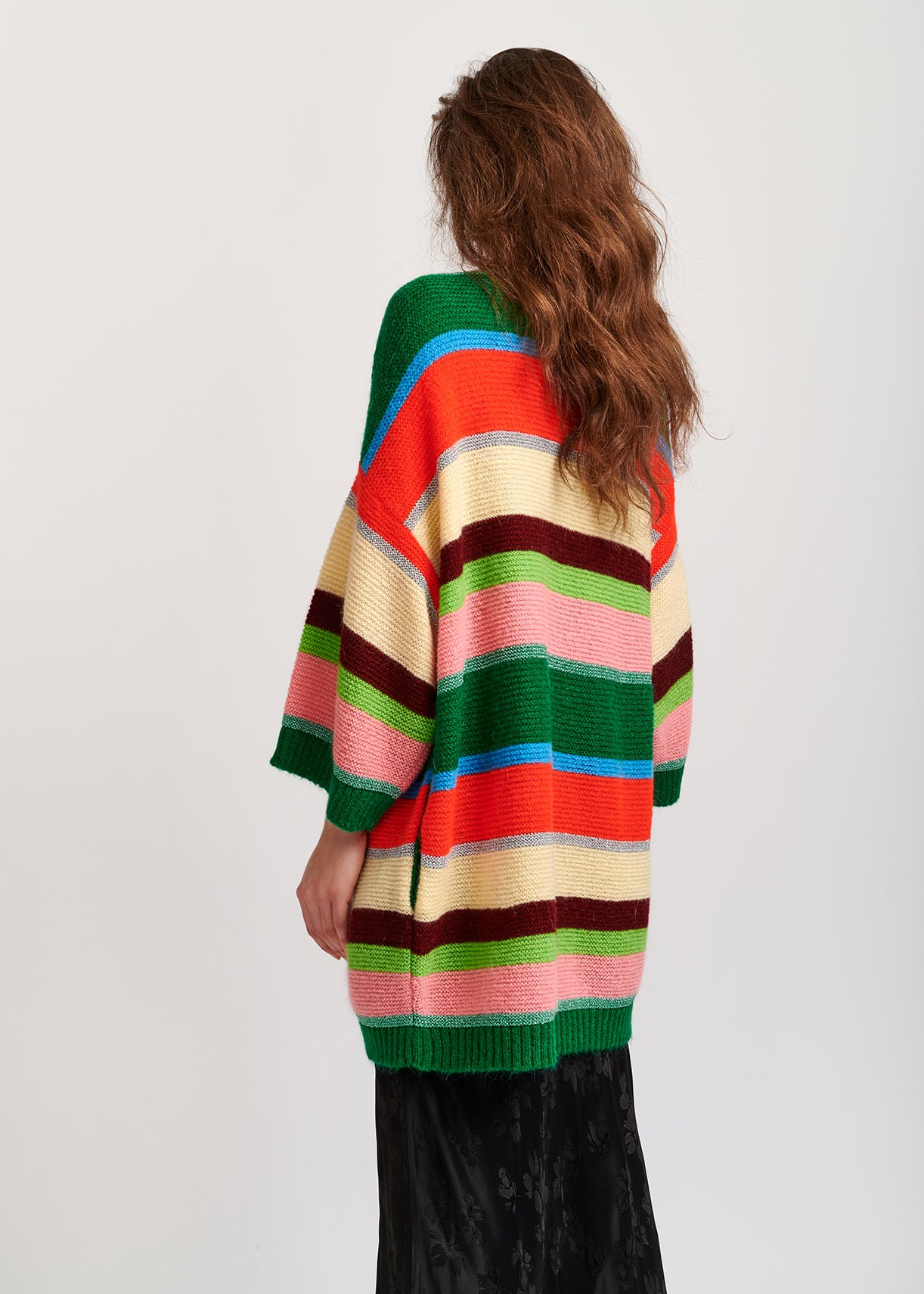 Green, orange and pink striped cardigan RE—SSENTIEL | Essentiel second hand