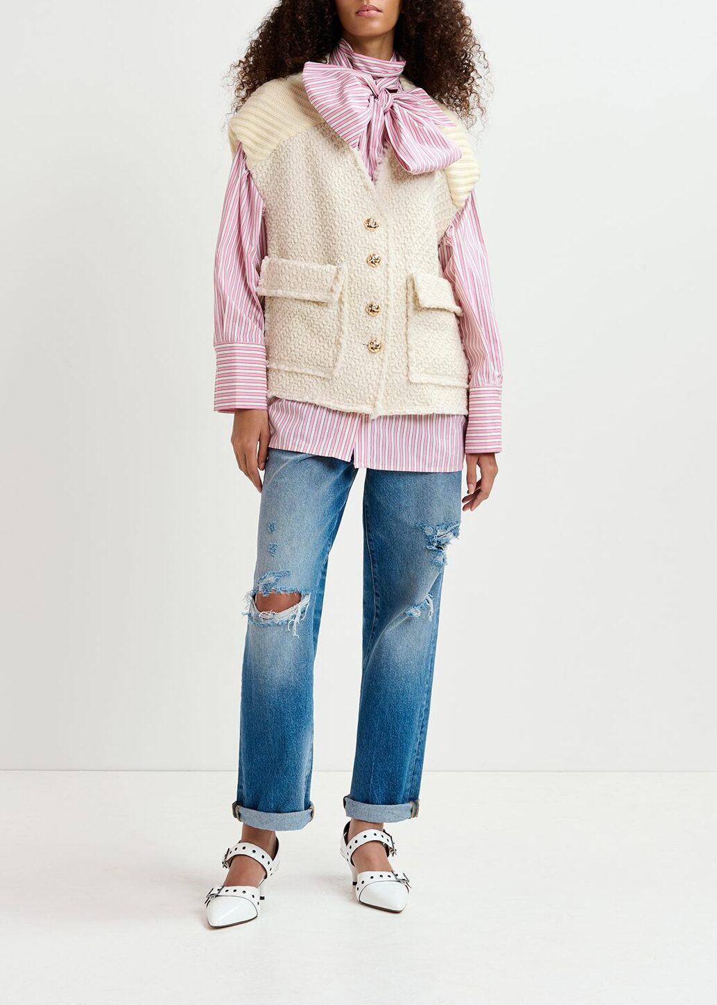 Veste sans manches en tricot écru RE—SSENTIEL | Essentiel second hand