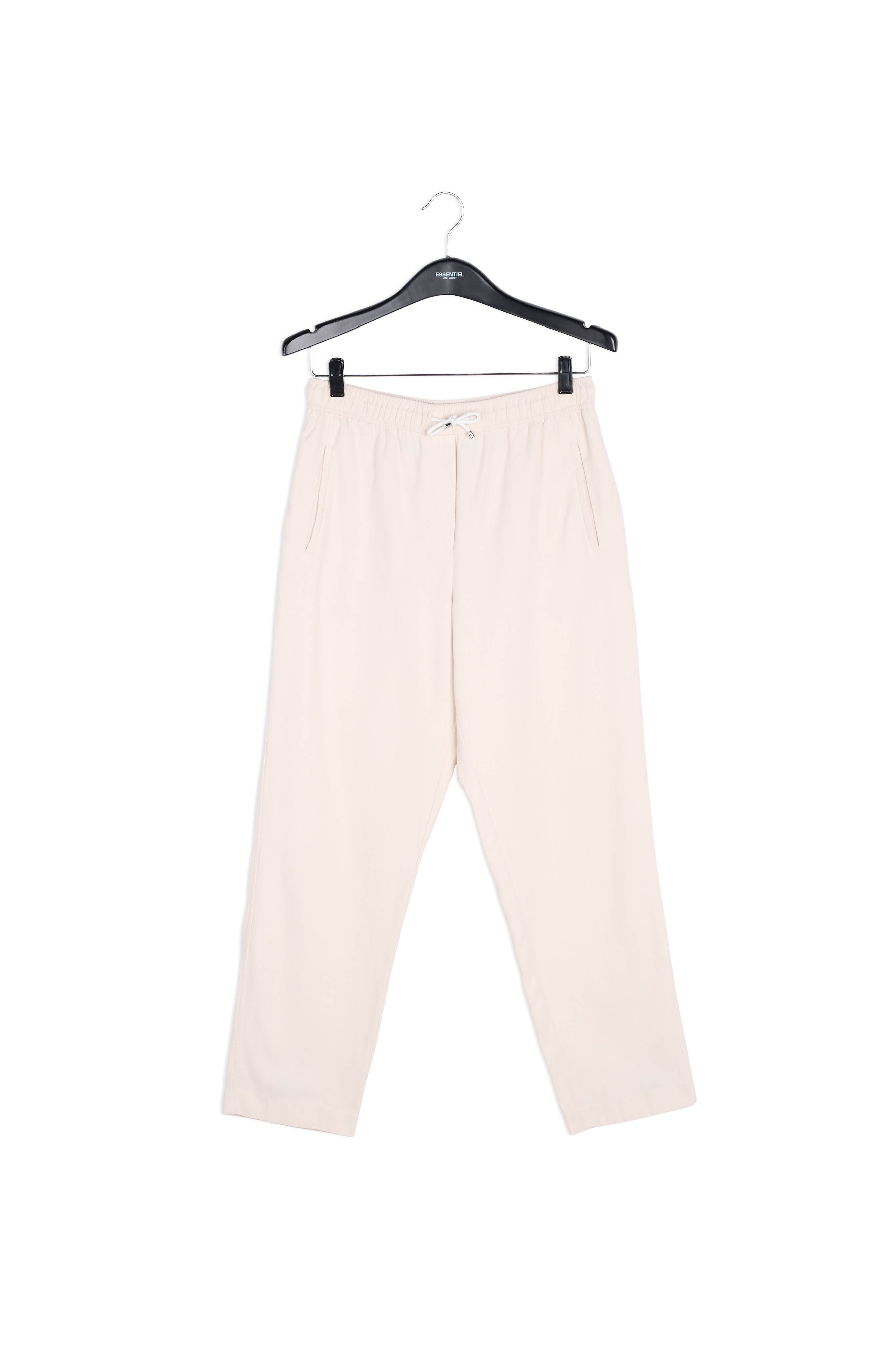 Pantalon fuselé en coton blanc cassé RE—SSENTIEL | Essentiel second hand