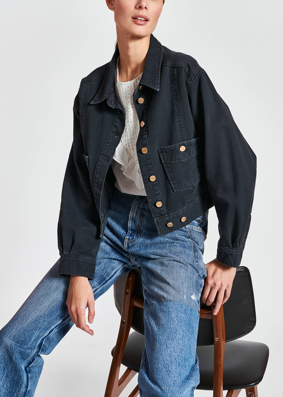 Black denim jacket RE—SSENTIEL | Essentiel second hand