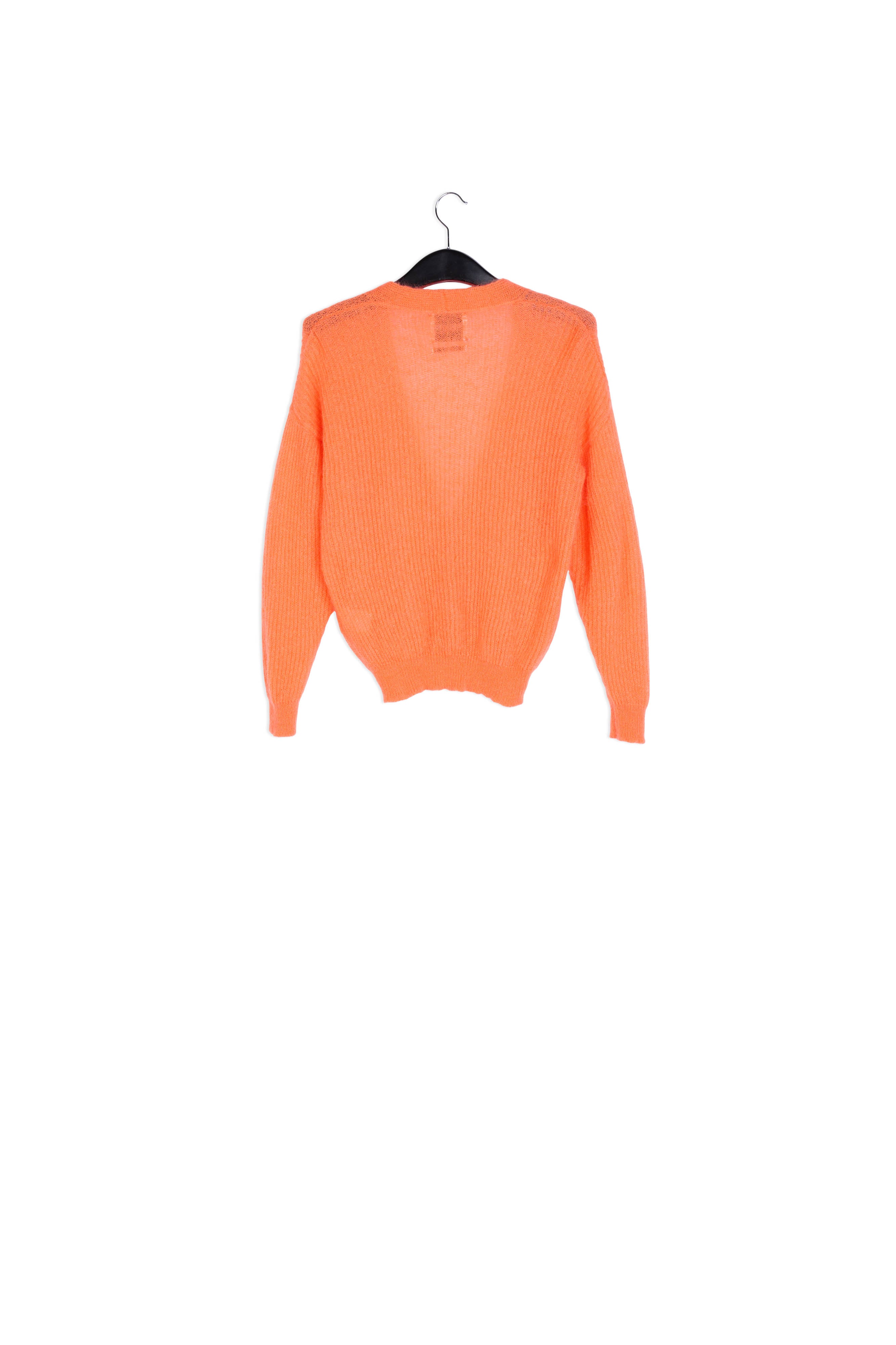 Orange ribbed knit cardigan with mohair RE—SSENTIEL | Essentiel second hand