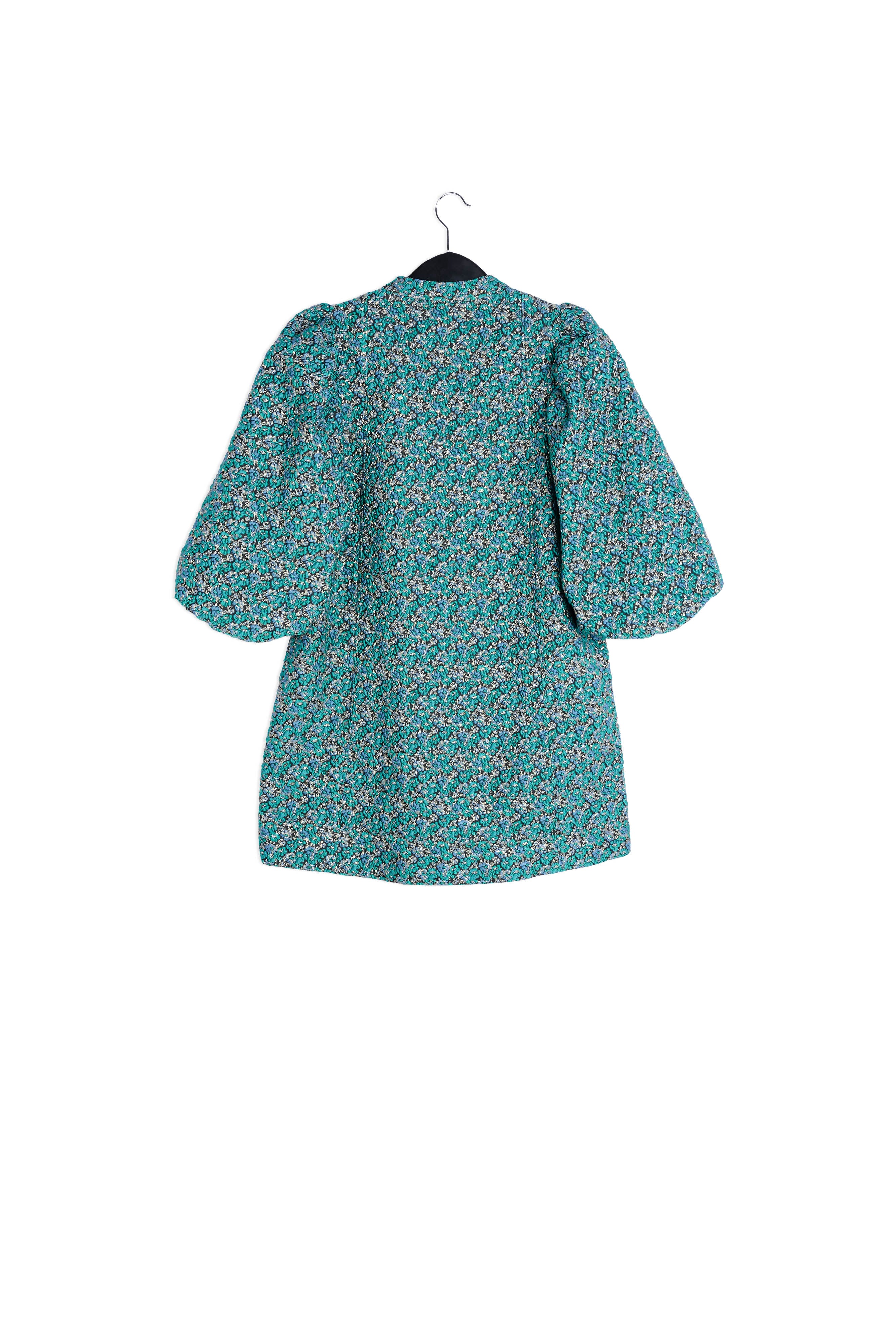 Blue floral jacquard mini dress RE—SSENTIEL | Essentiel second hand