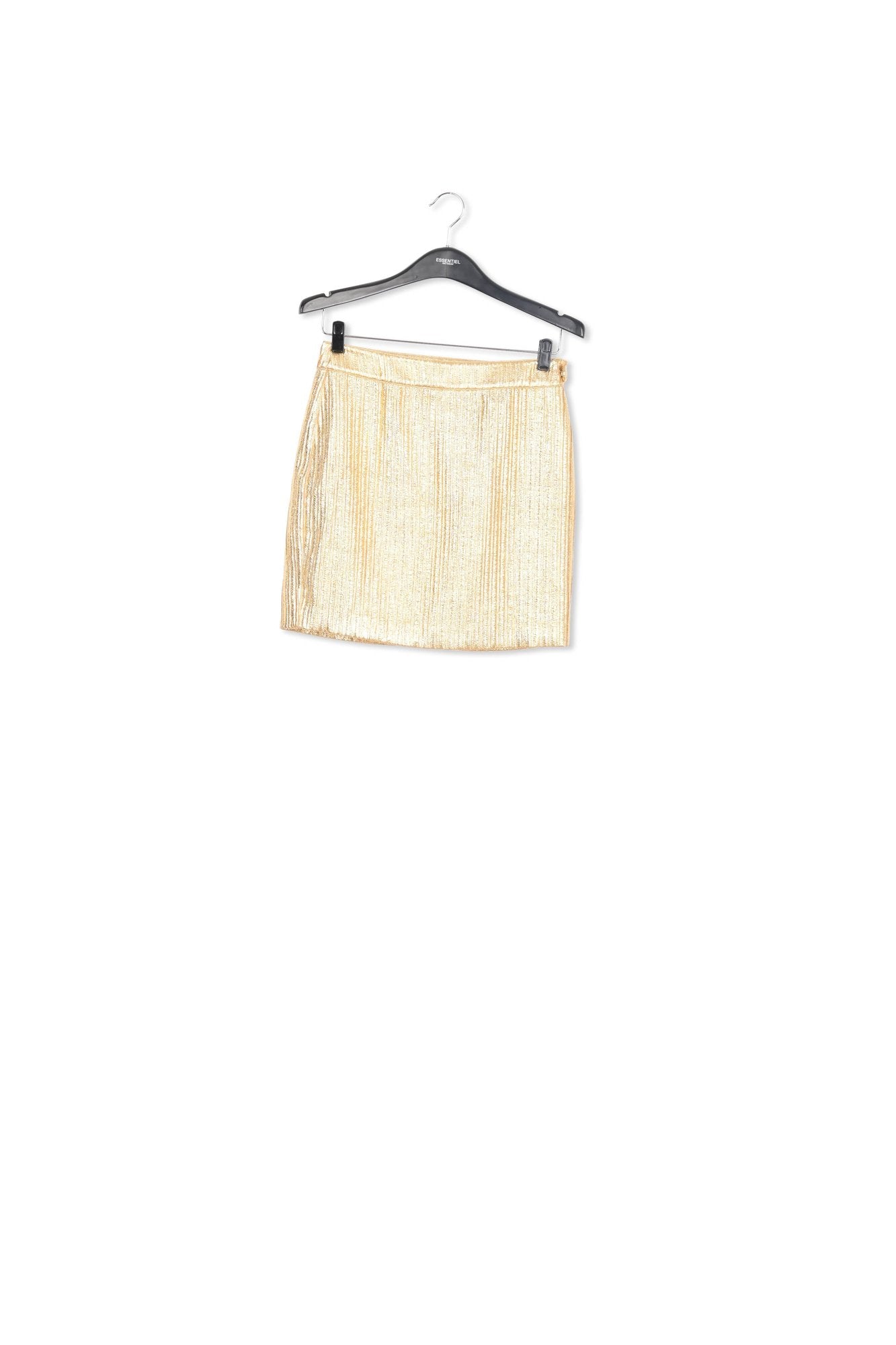 Gold metallic mini skirt RE—SSENTIEL | Essentiel second hand