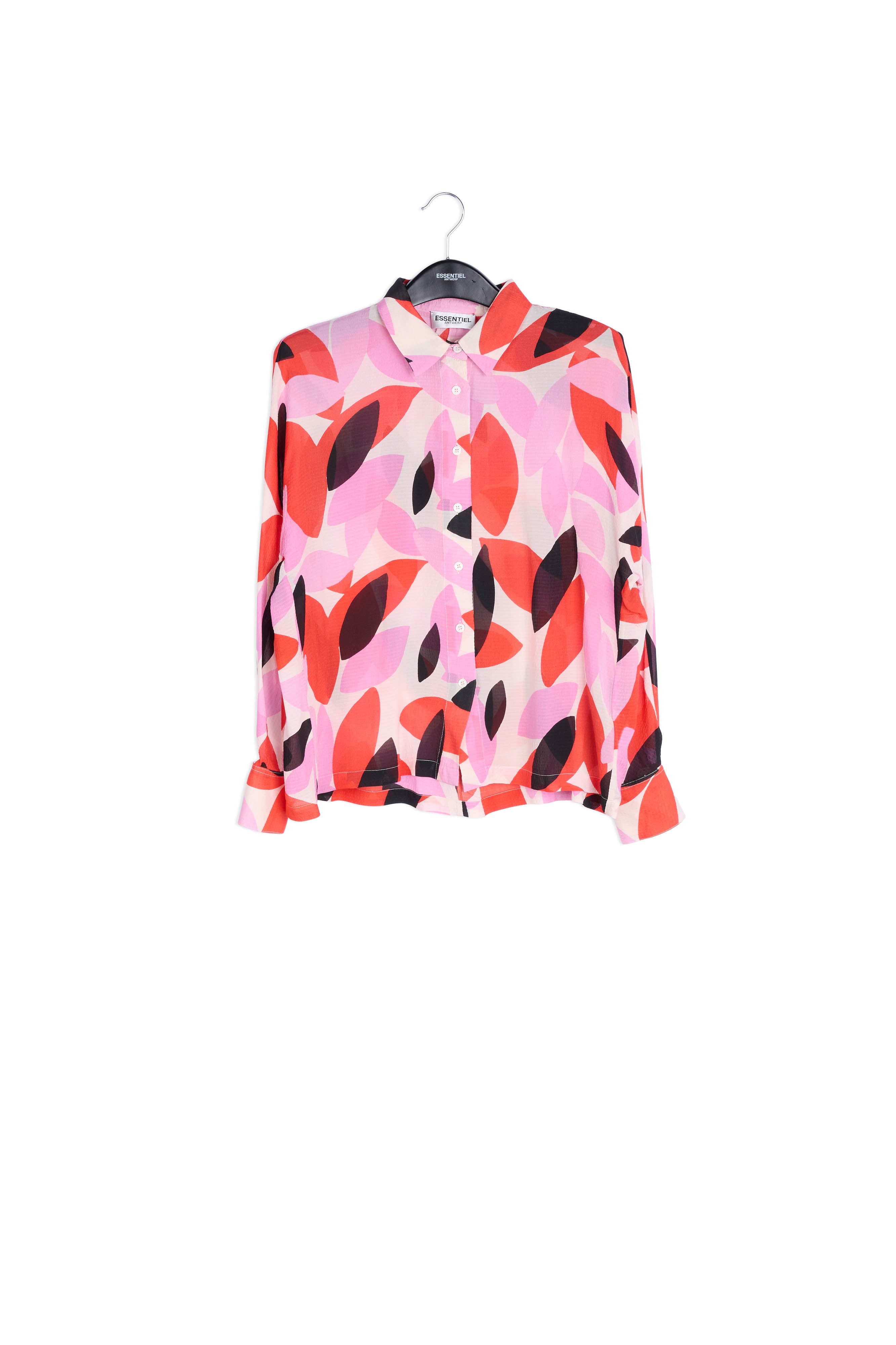 Off-white, red and pink abstract print shirt RE—SSENTIEL | Essentiel second hand