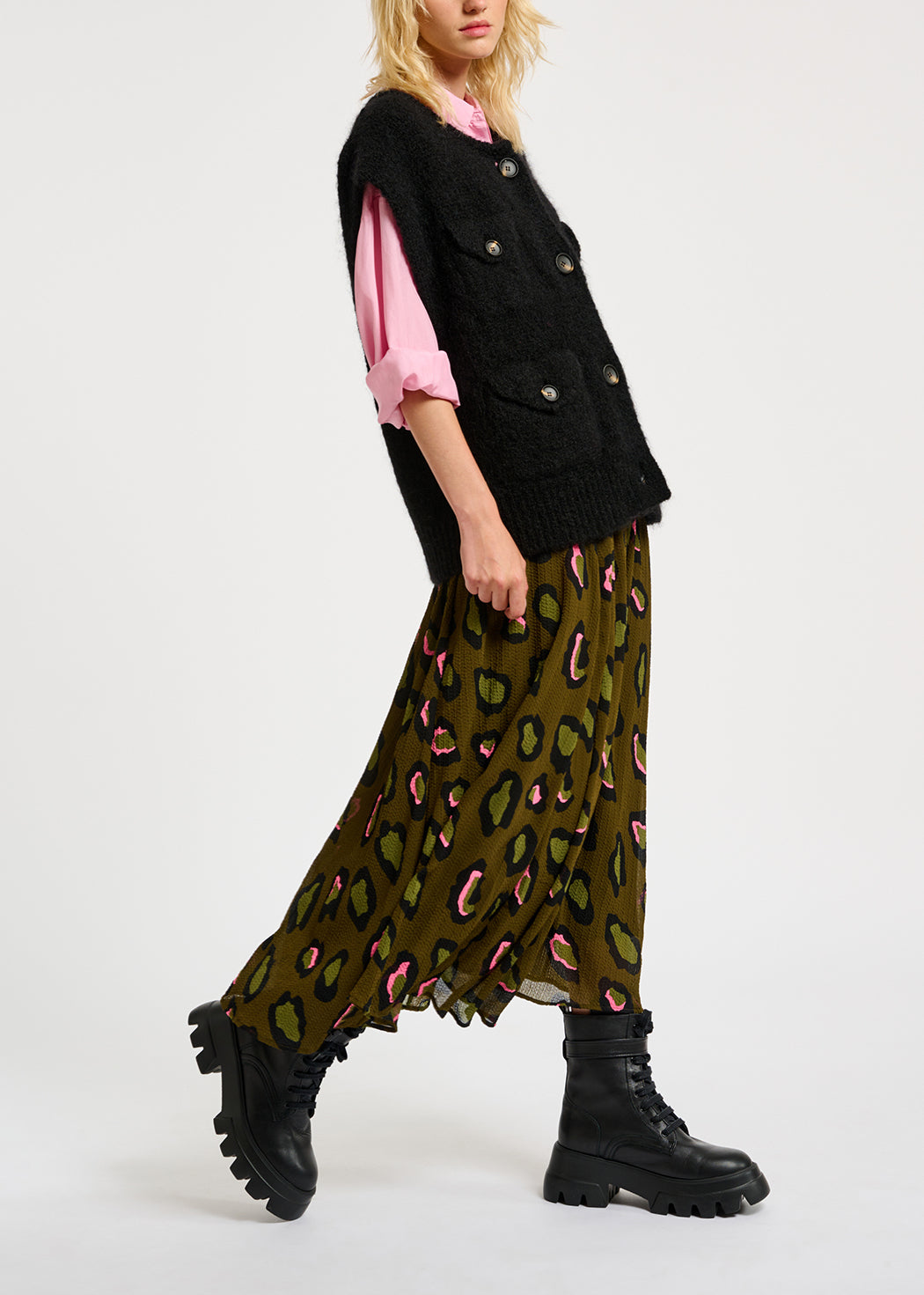 Black sleeveless mohair-blend cardigan RE—SSENTIEL | Essentiel second hand