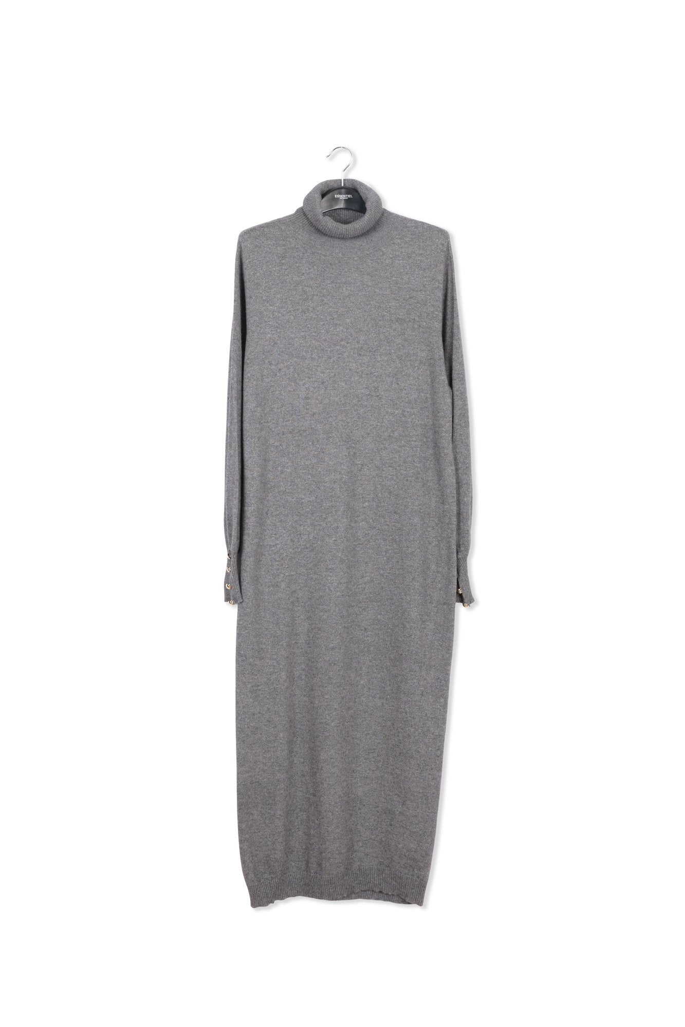 Robe à  col roulé en tricot gris RE—SSENTIEL | Essentiel second hand