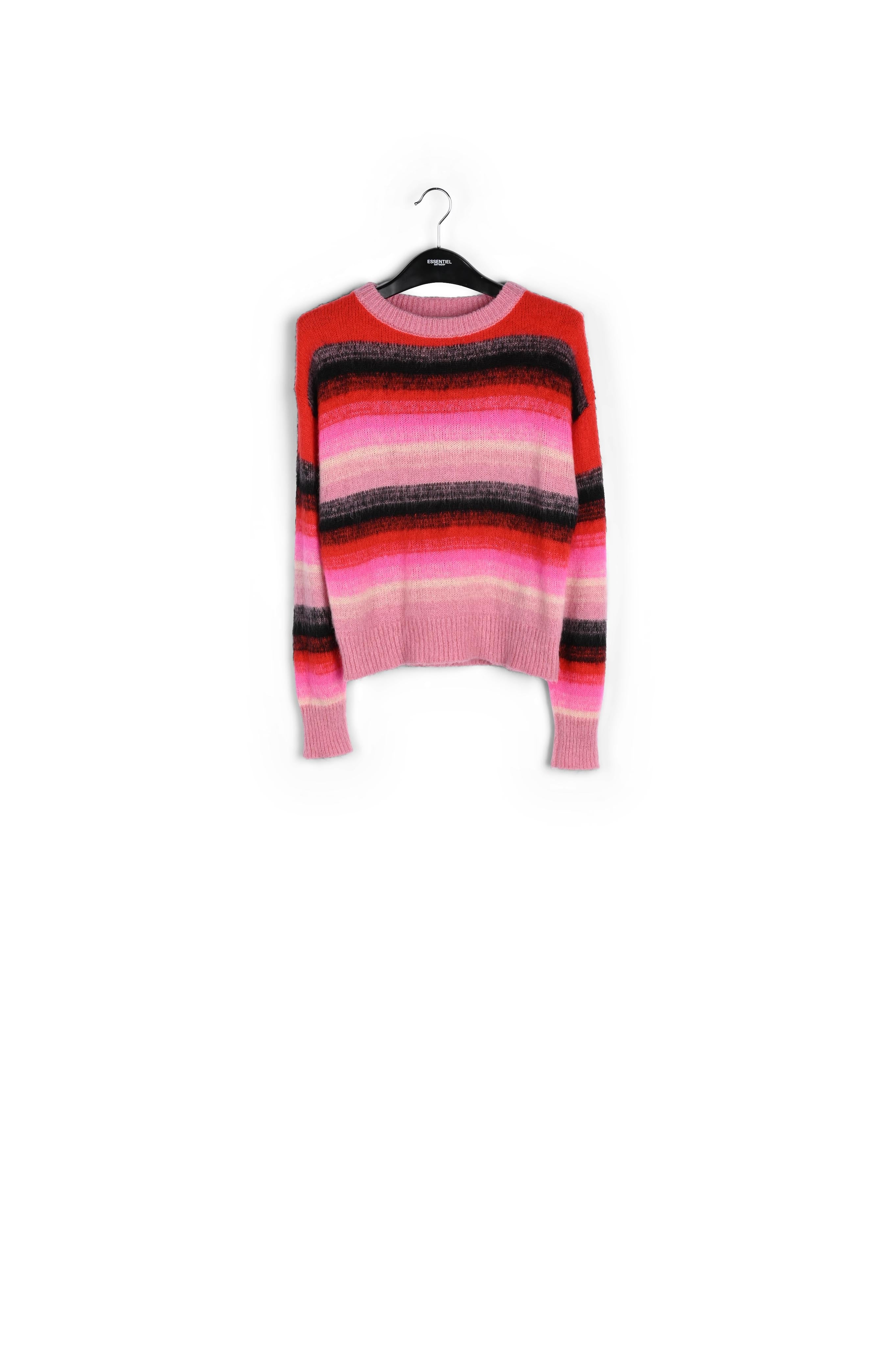 Red, pink and black striped knit sweater RE—SSENTIEL | Essentiel second hand