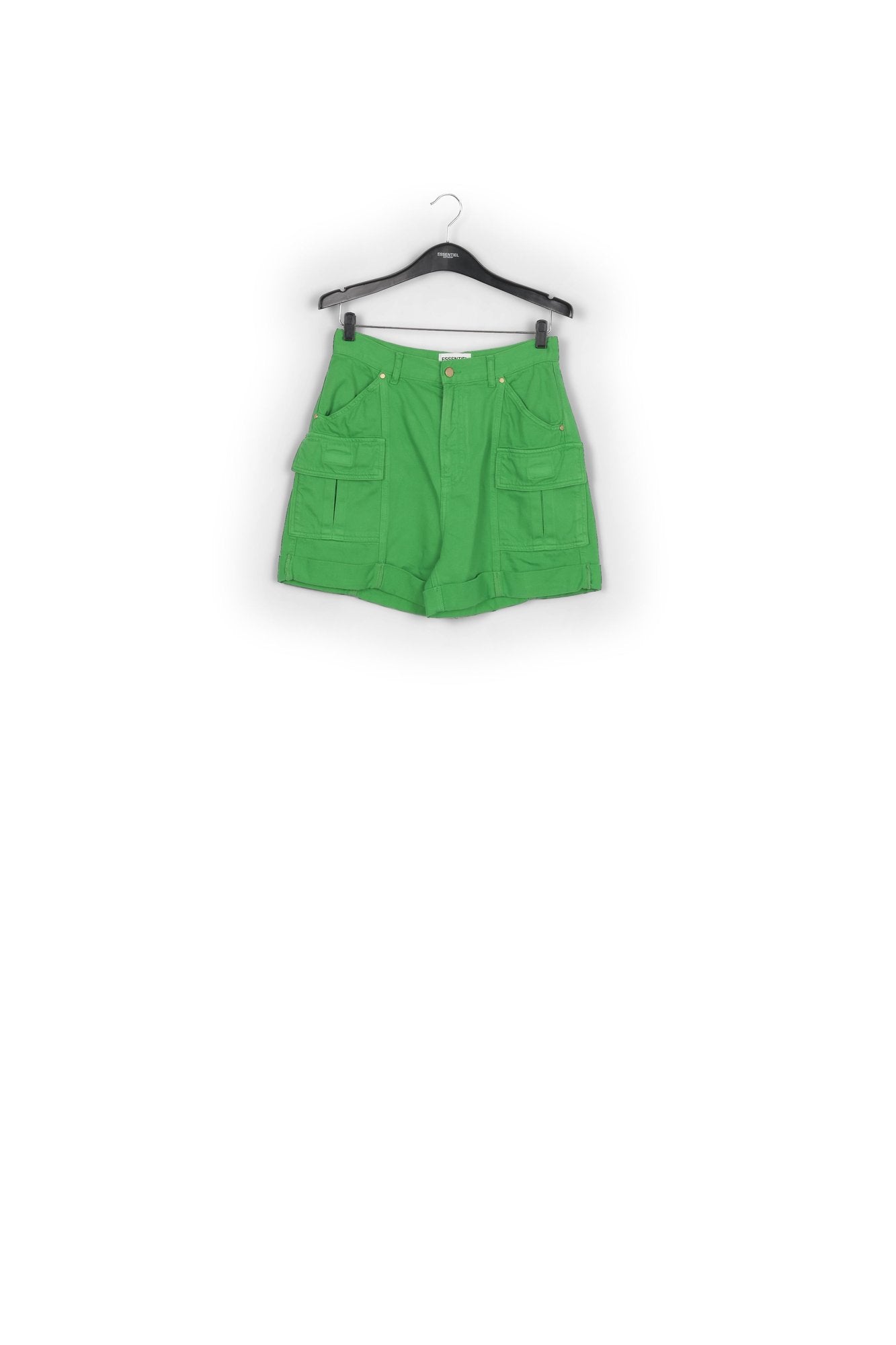 Green denim cargo shorts RE—SSENTIEL | Essentiel second hand