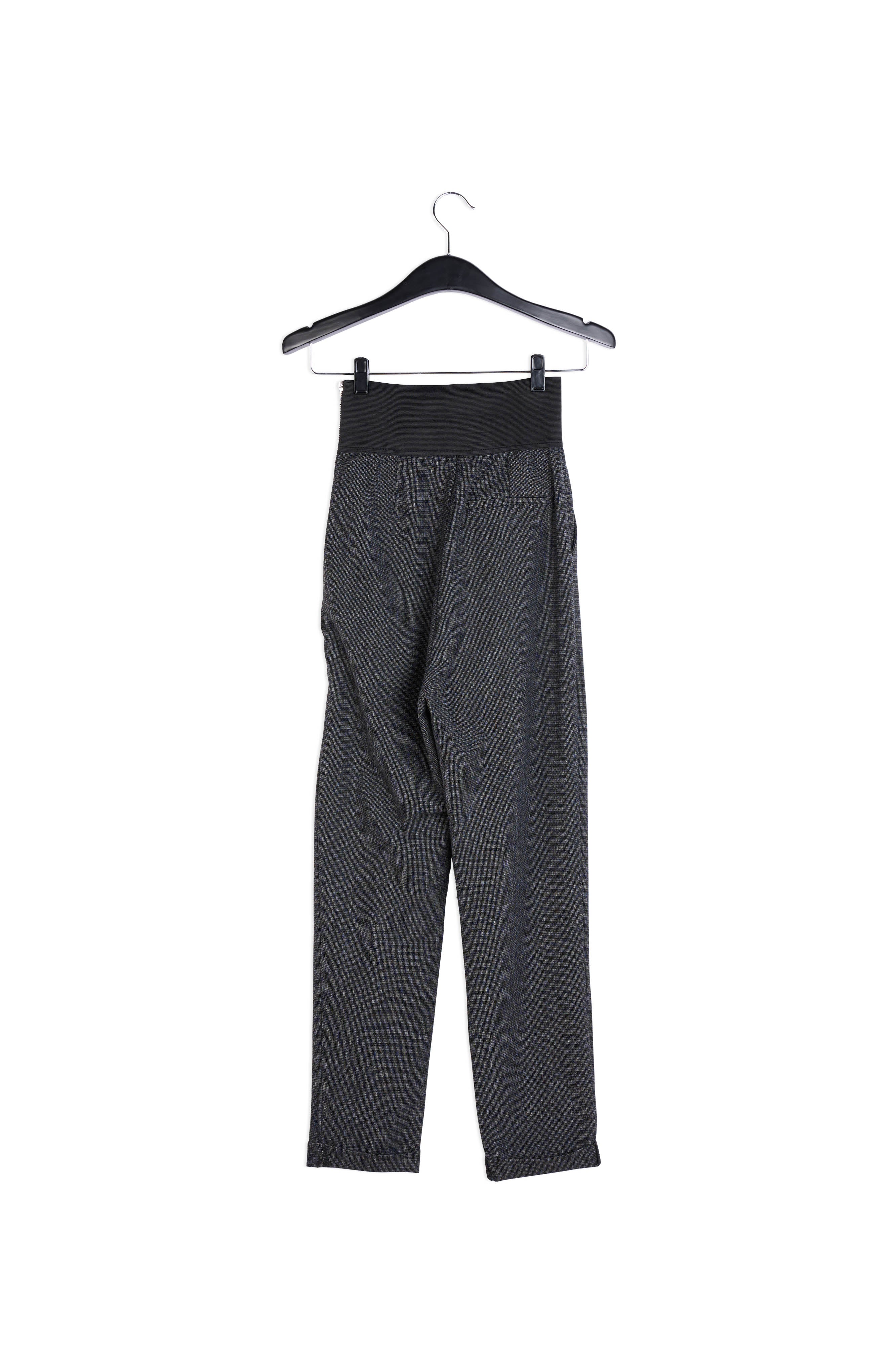 High-waisted black and white tapered pants RE—SSENTIEL | Essentiel second hand