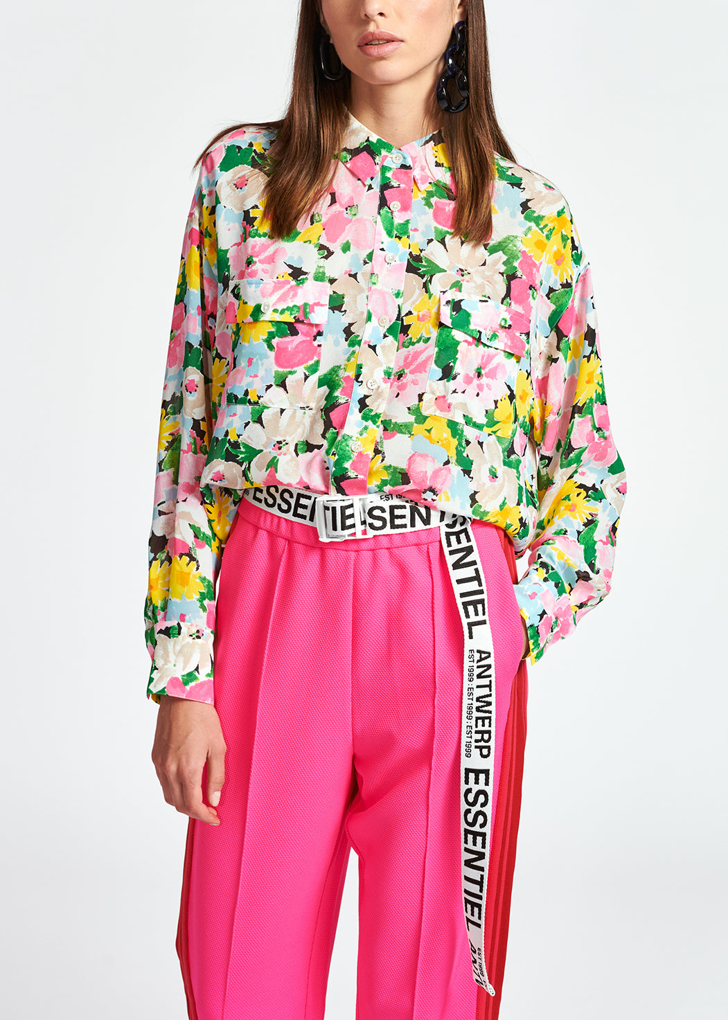 Multicolored floral-print shirt RE—SSENTIEL | Essentiel second hand