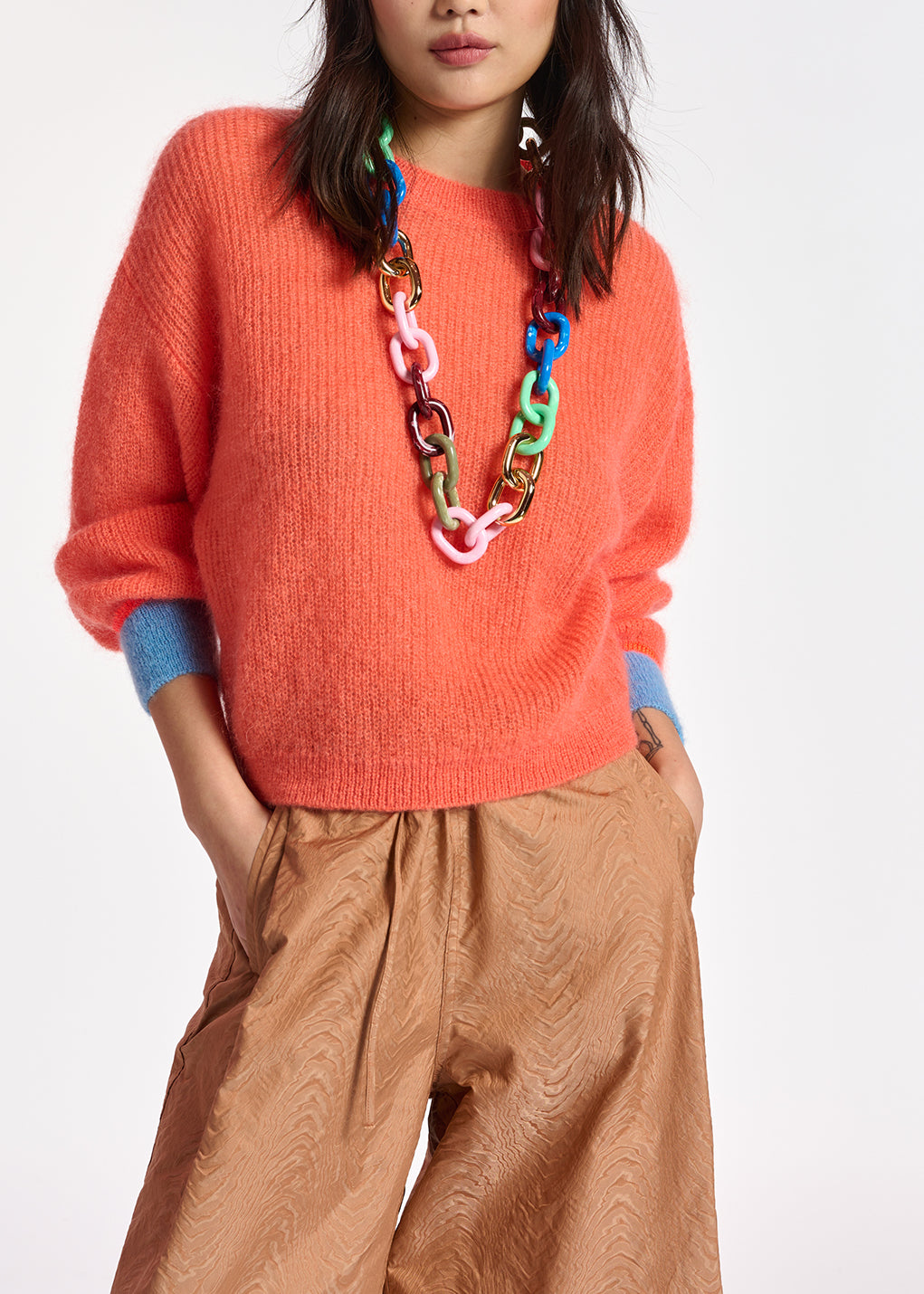 Orange mohair-blend knit RE—SSENTIEL | Essentiel second hand