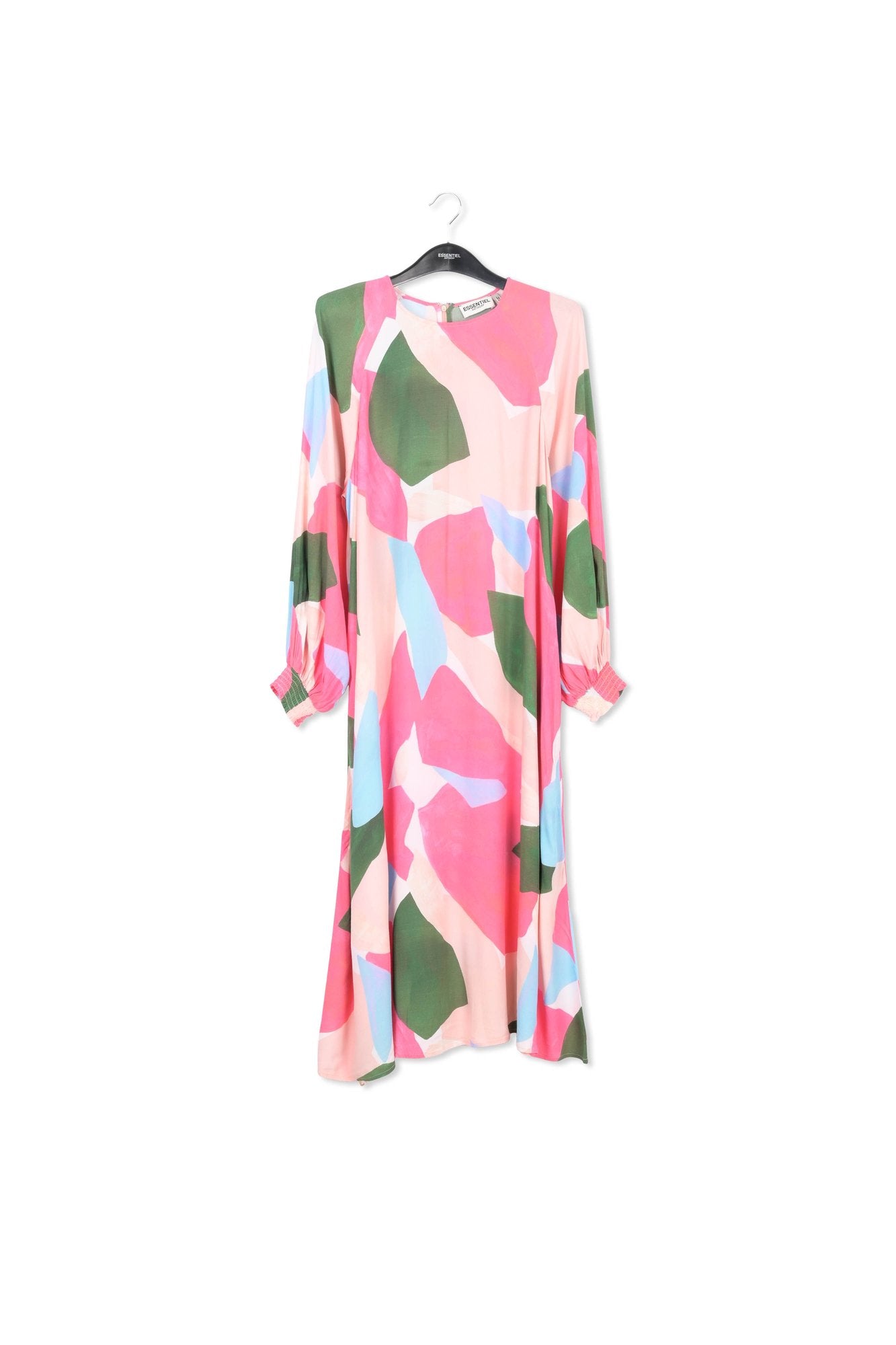 Light pink, pink and blue maxi-dress with graphic print RE—SSENTIEL | Essentiel second hand