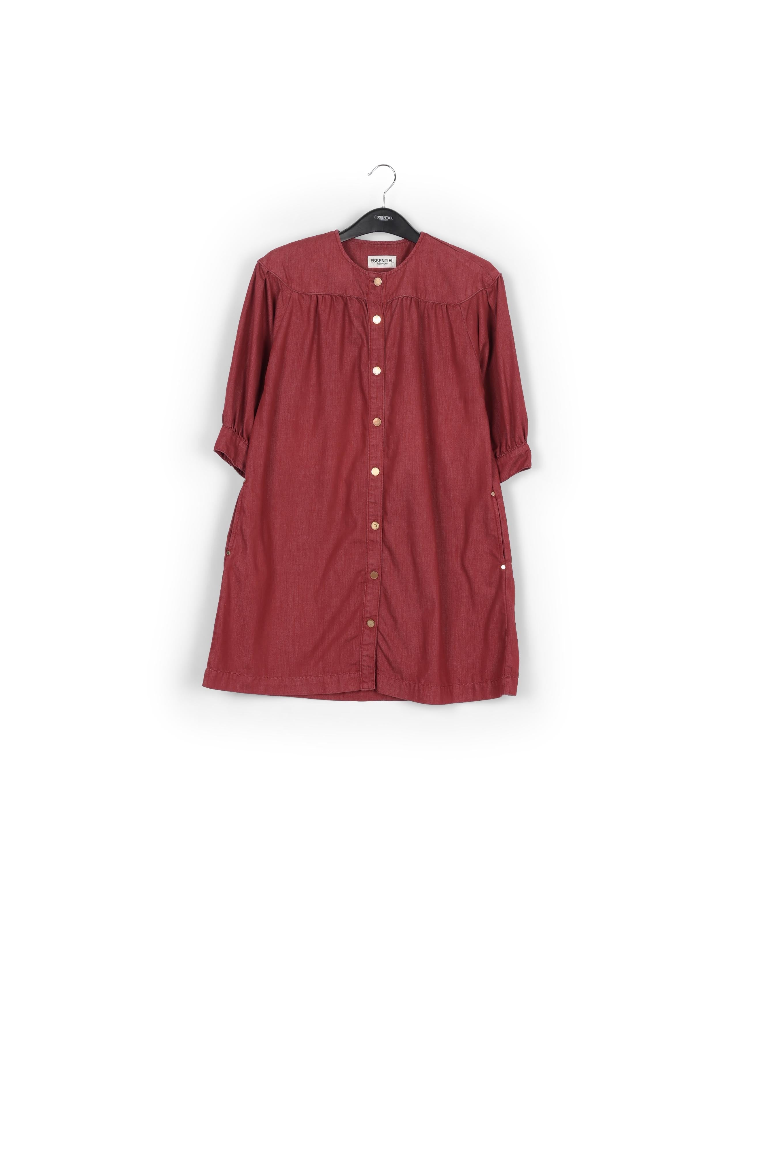 Burgundy denim mini dress RE—SSENTIEL | Essentiel second hand