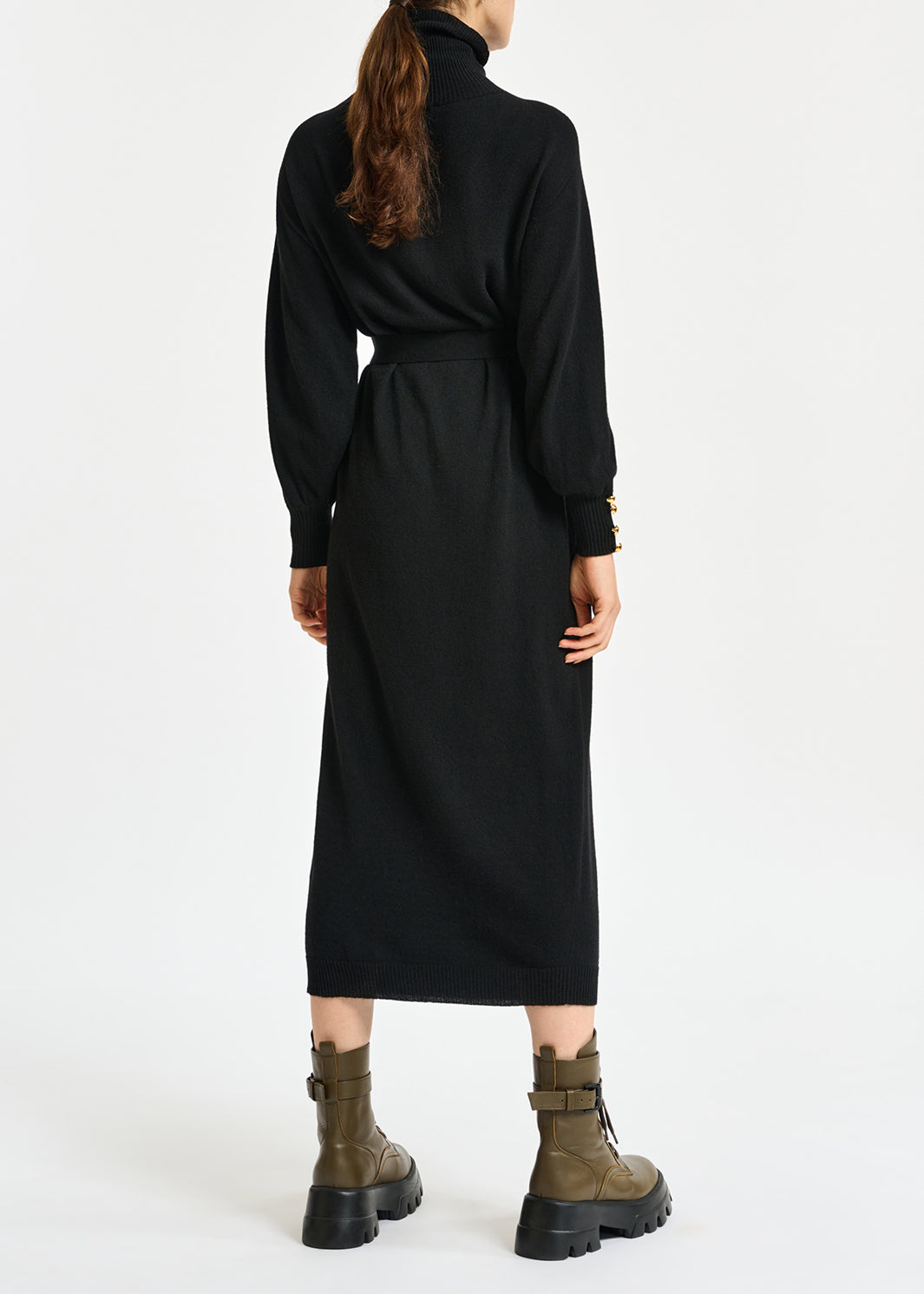Black turtleneck knit dress RE—SSENTIEL | Essentiel second hand