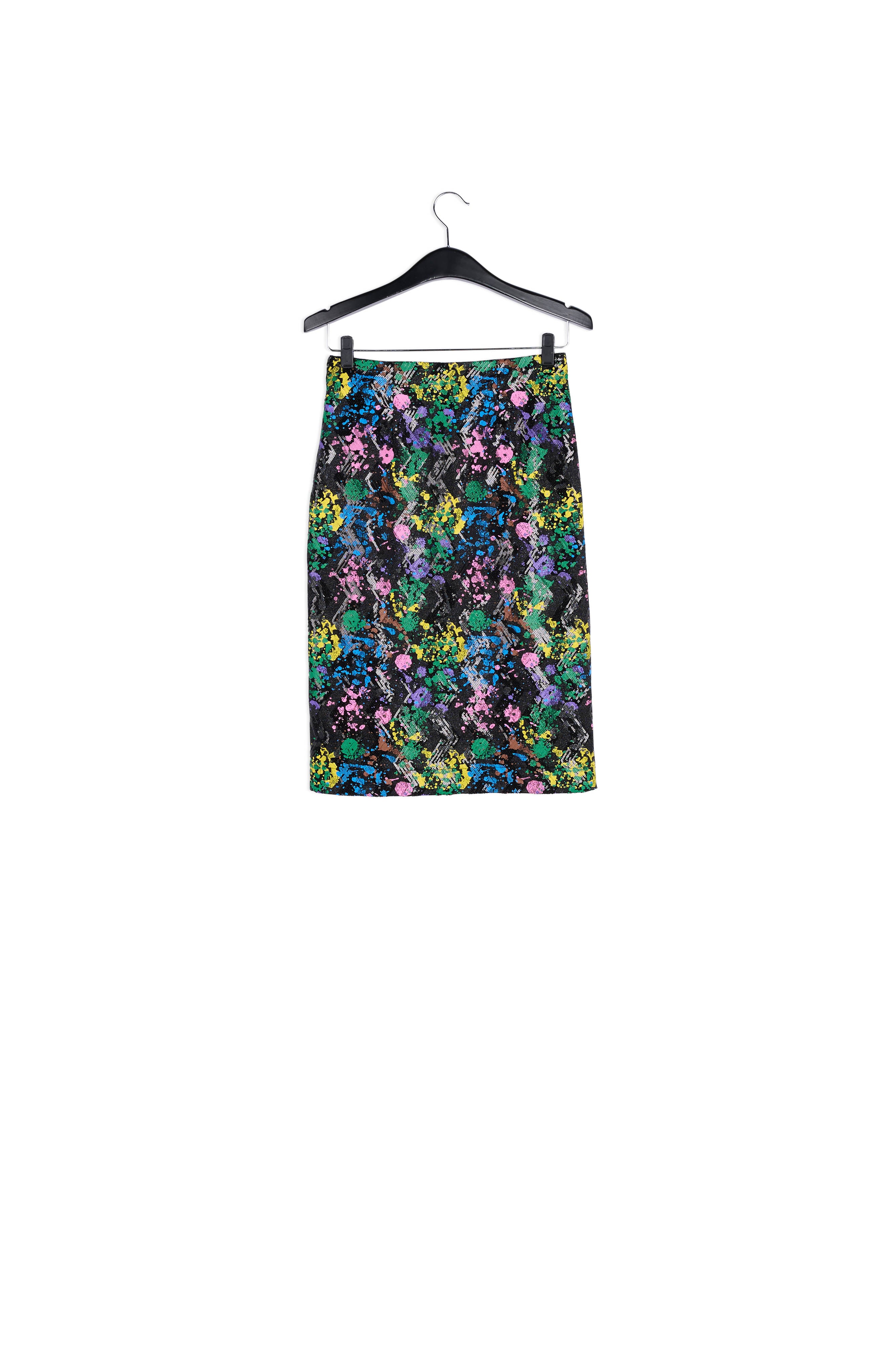 Splash pattern black sequined pencil skirt RE—SSENTIEL | Essentiel second hand