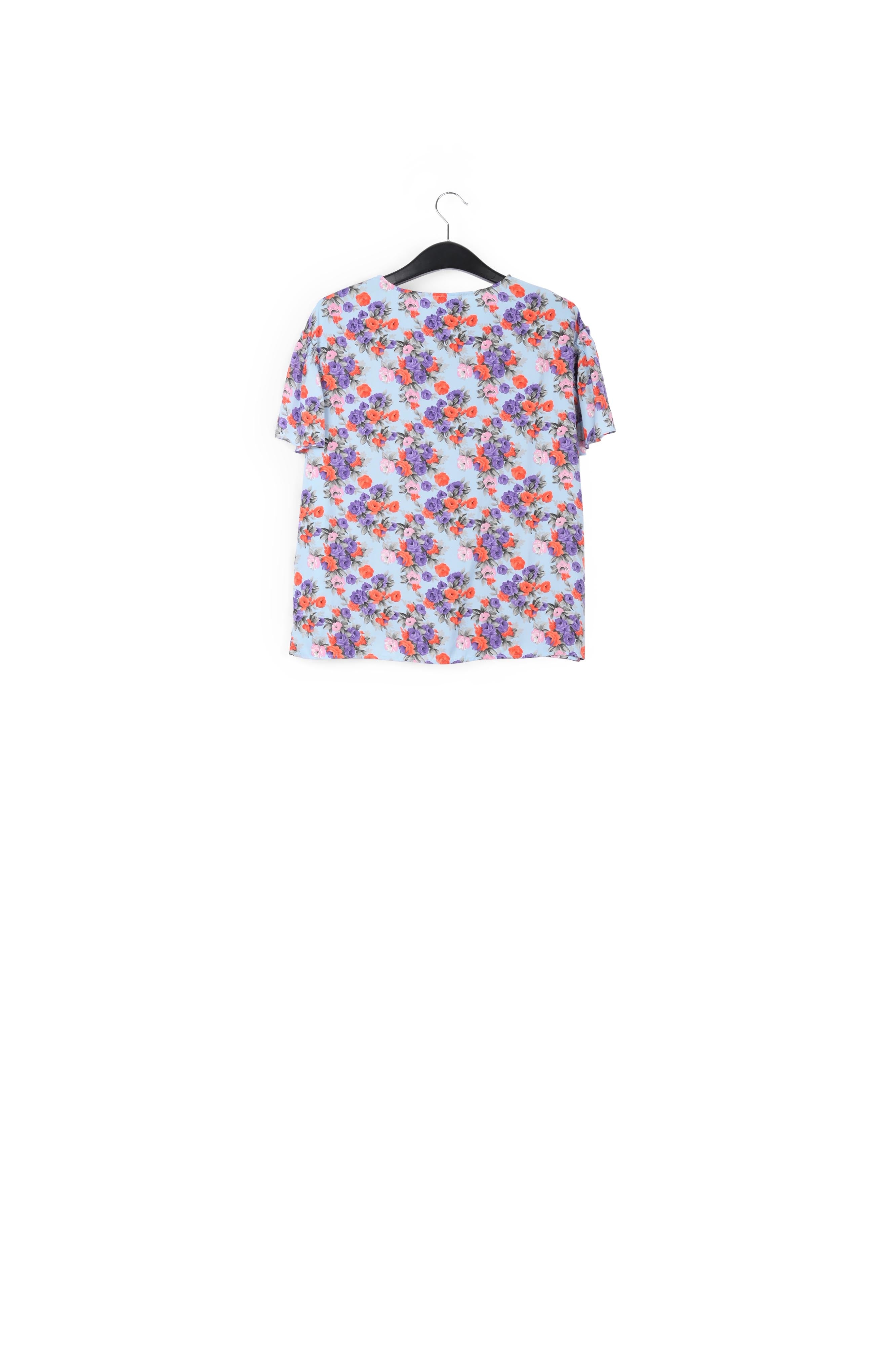 Top à fleurs bleu clair avec ruches RE—SSENTIEL | Essentiel second hand