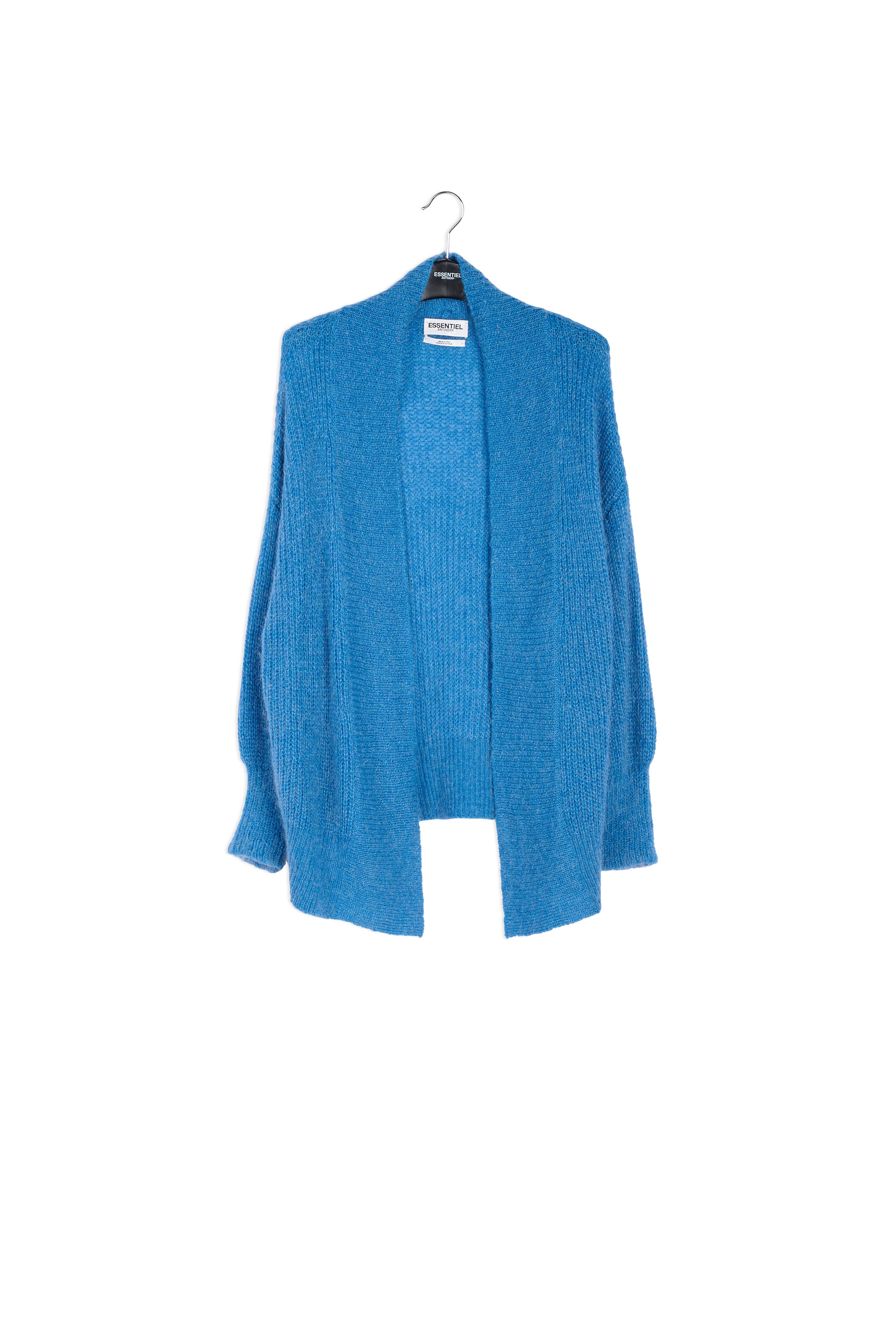 Helderblauwe vest met gevouwen kraag RE—SSENTIEL | Essentiel second hand