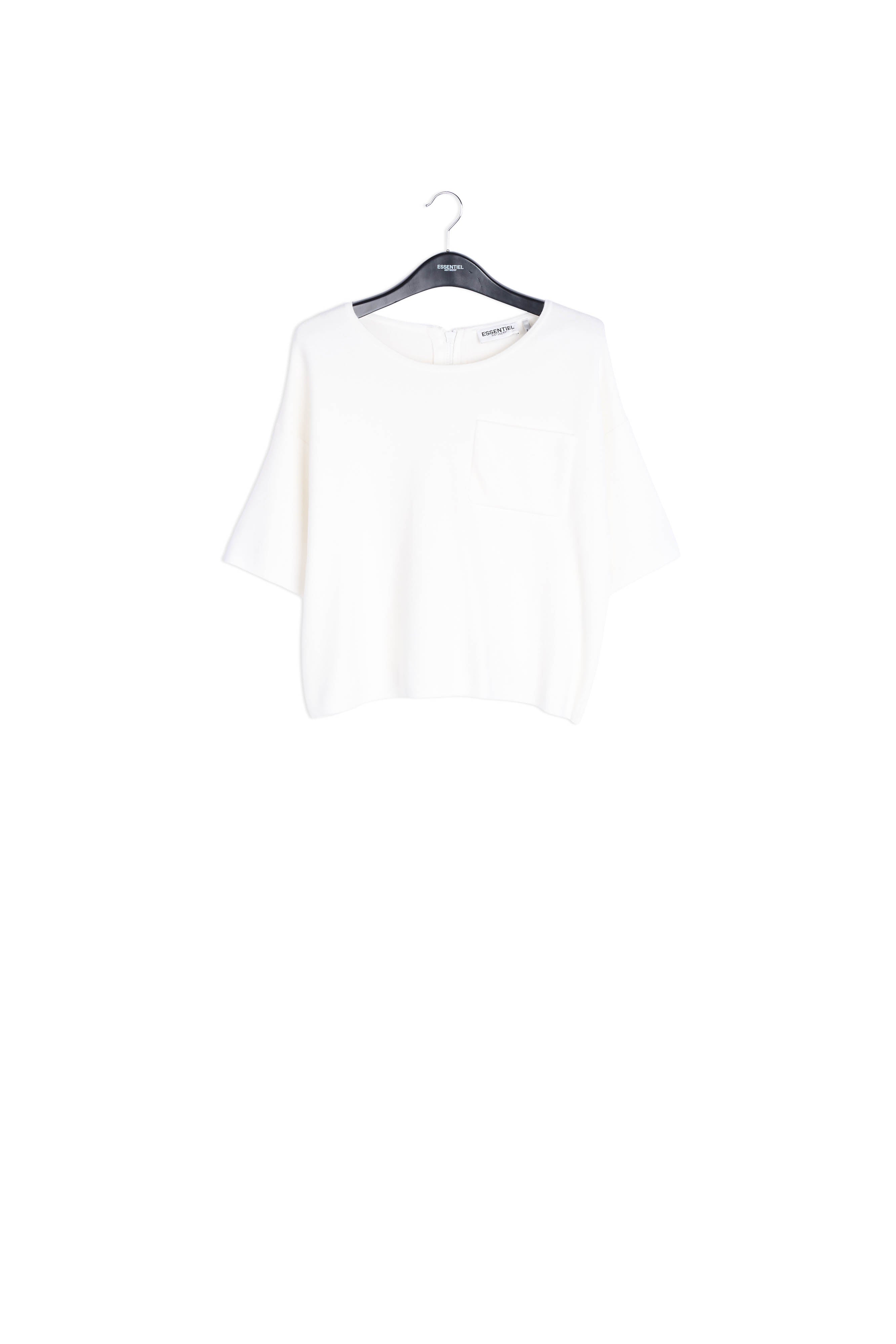 Off-white short-sleeved sweater RE—SSENTIEL | Essentiel second hand