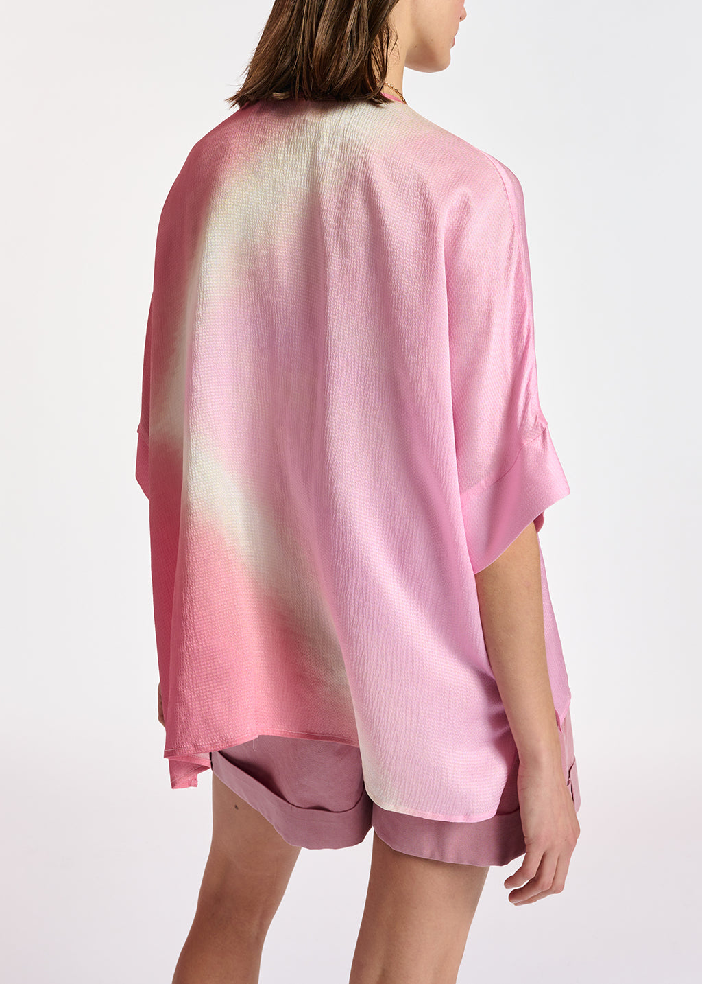 Light pink boxy tie-dye print top RE—SSENTIEL | Essentiel second hand