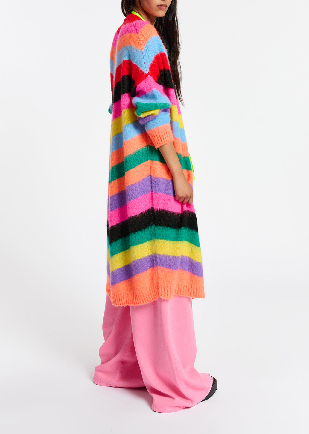 Multicolor striped midi-length cardigan RE—SSENTIEL | Essentiel second hand