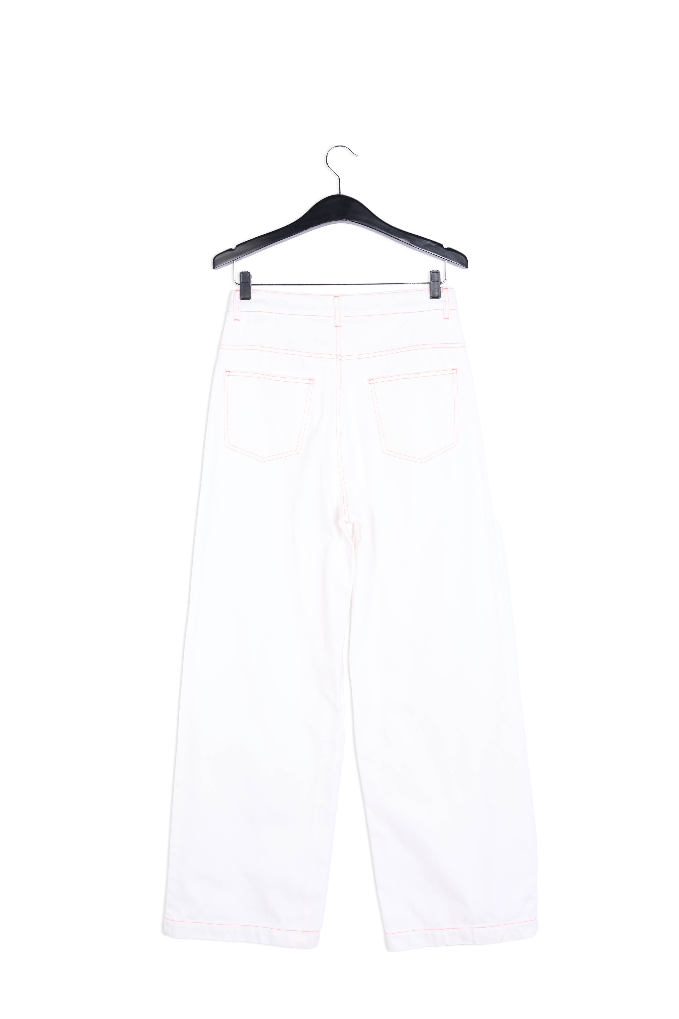 Off-white cotton high-rise wide-leg jeans RE—SSENTIEL | Essentiel second hand