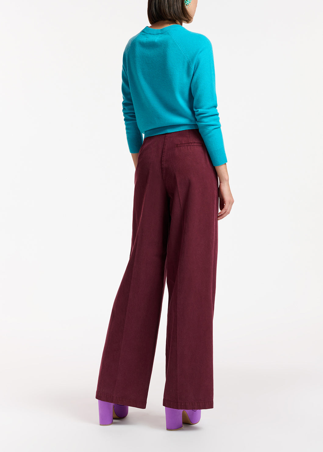 Burgundy straight-leg pants RE—SSENTIEL | Essentiel second hand