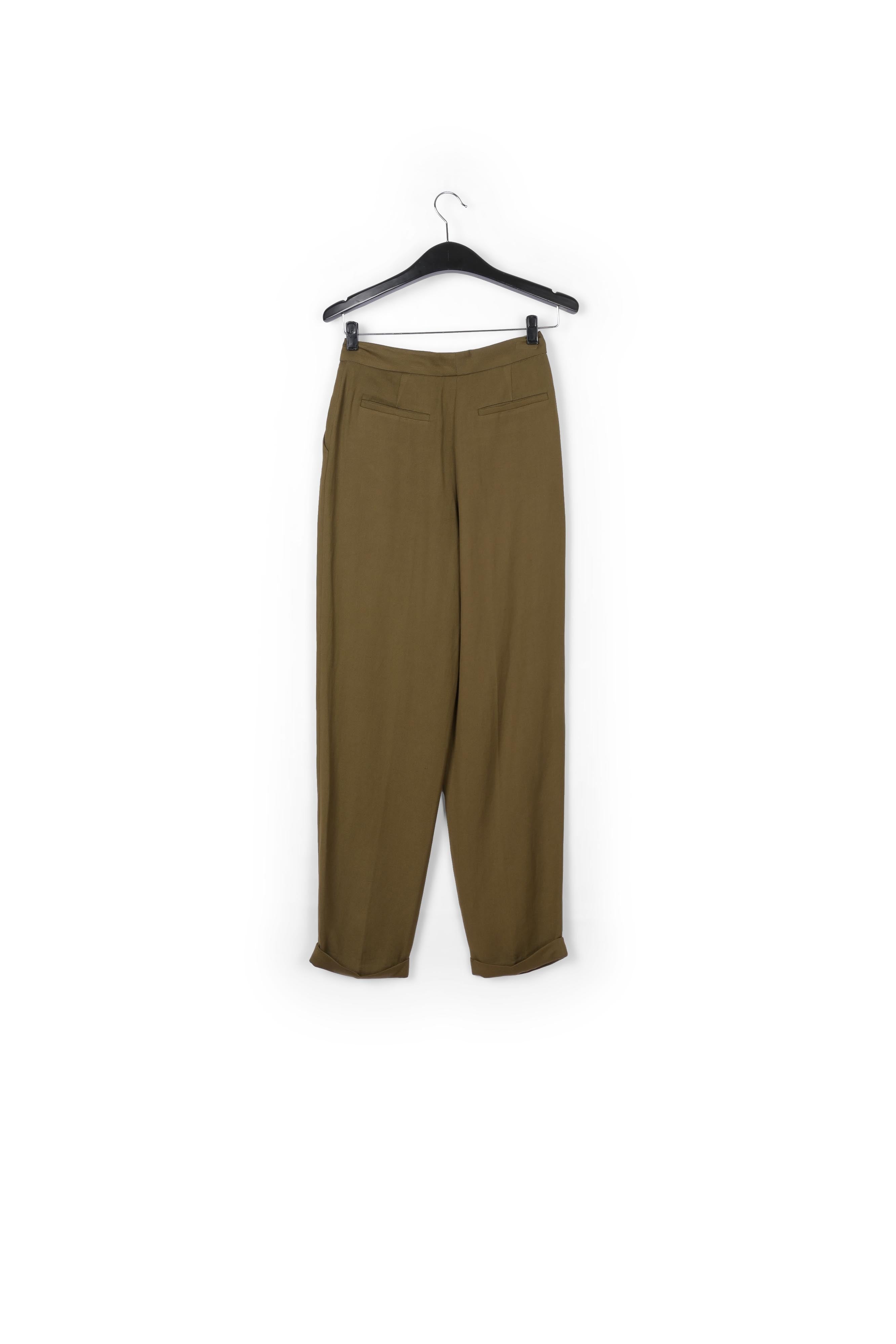 Kaki broek met middelhoge taille RE—SSENTIEL | Essentiel second hand