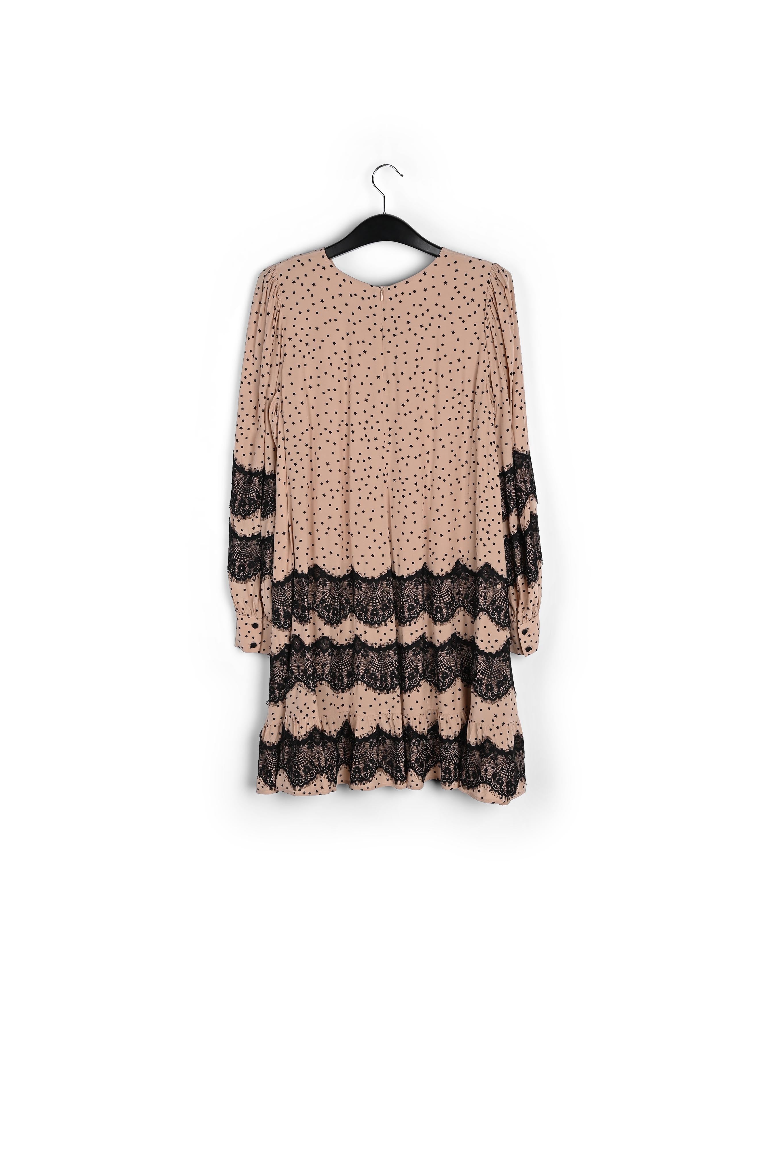 Perzikkleurige mini-jurk met kant RE—SSENTIEL | Essentiel second hand