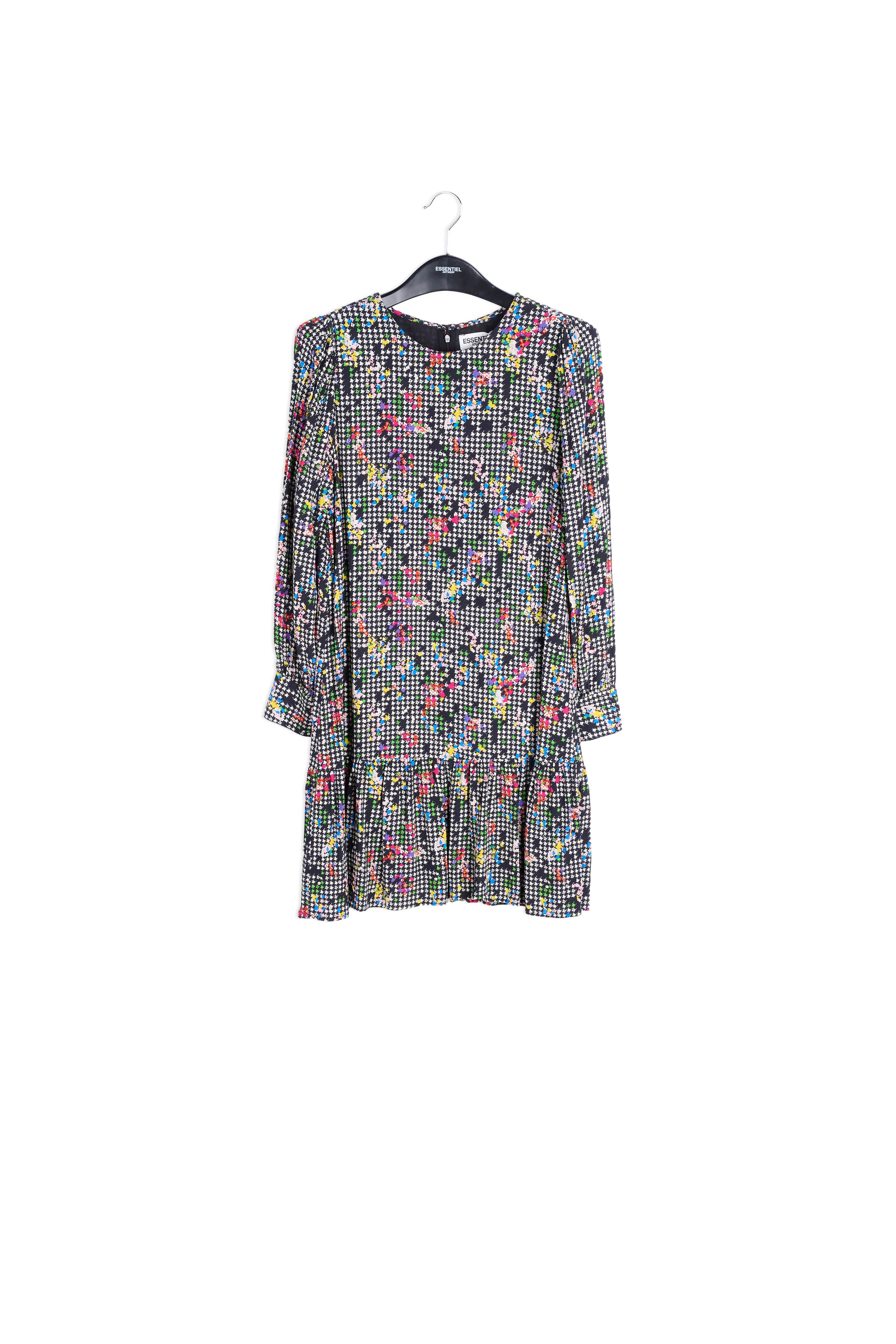 Black and white ruffled hem mini dress RE—SSENTIEL | Essentiel second hand