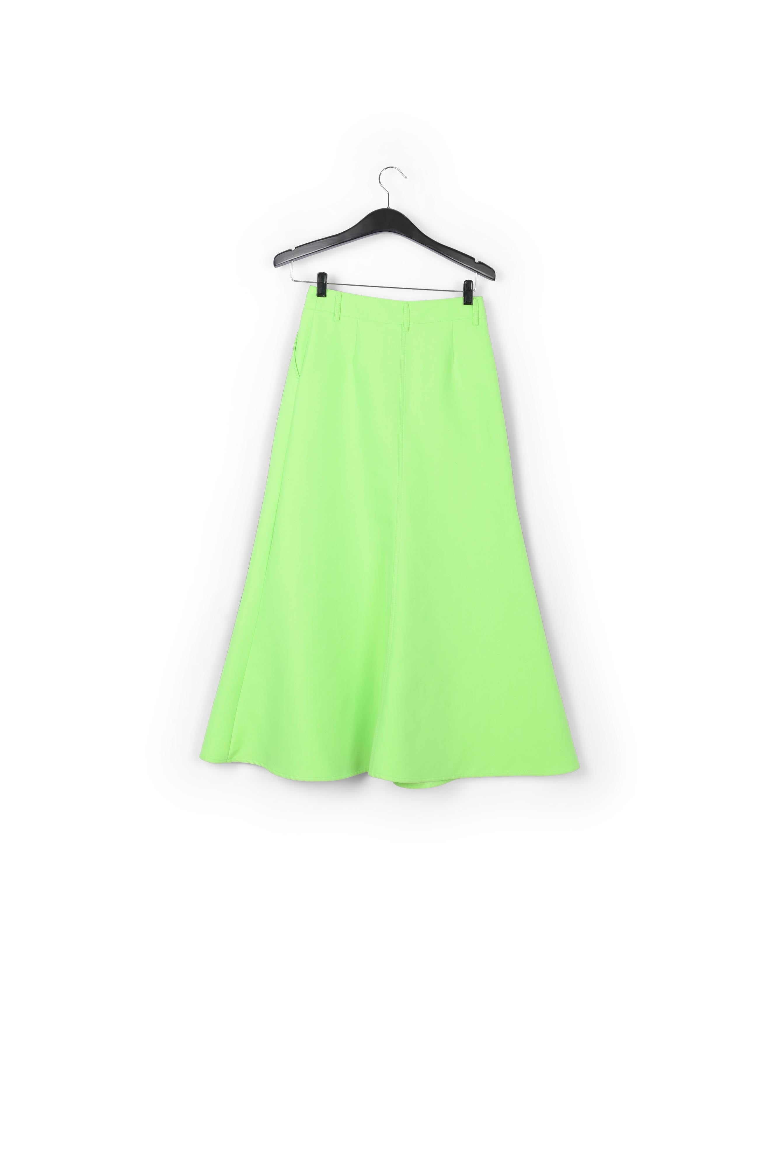 Neon green wide A-line maxi skirt RE—SSENTIEL | Essentiel second hand