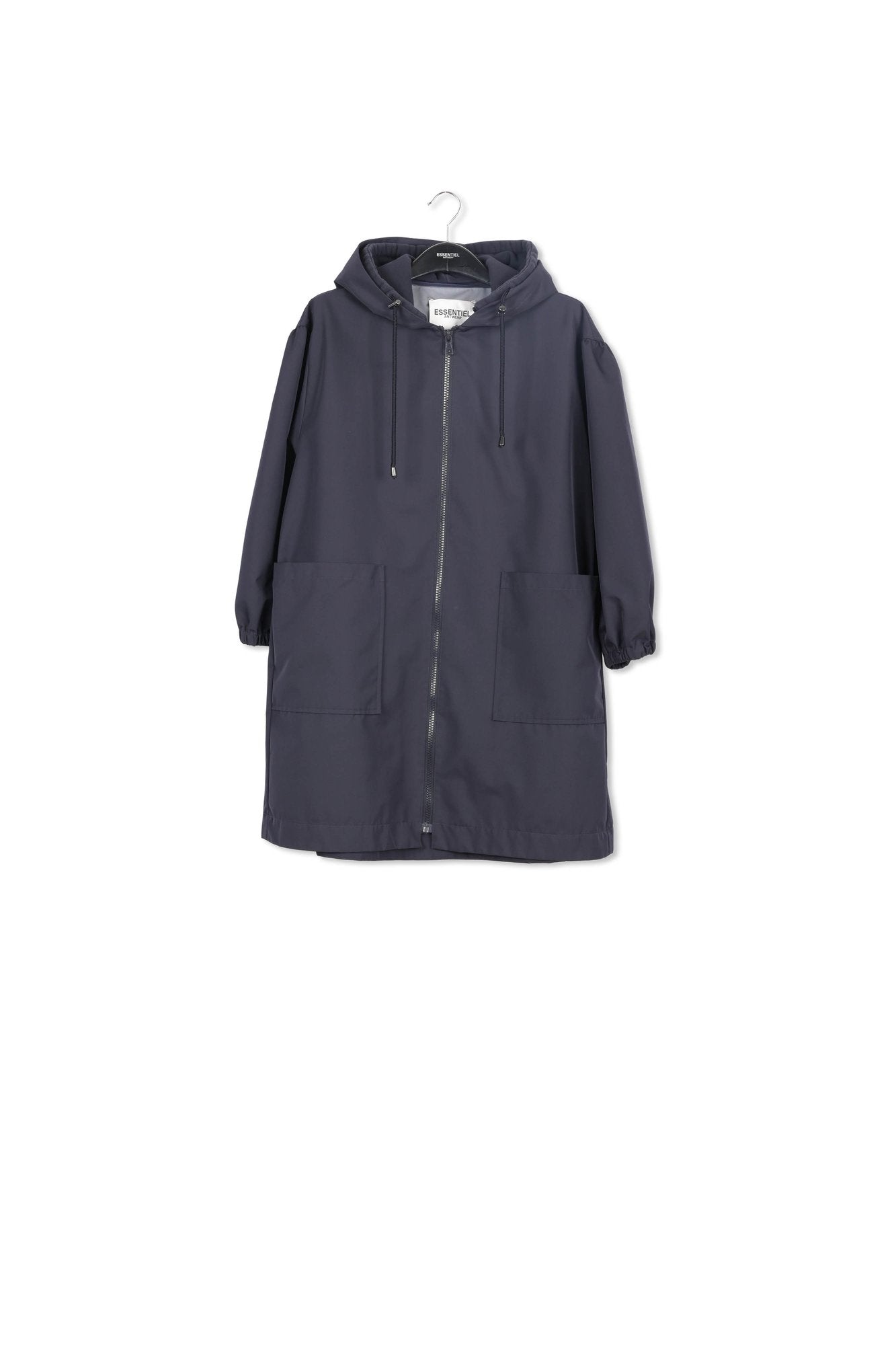Dark blue hooded raincoat RE—SSENTIEL | Essentiel second hand