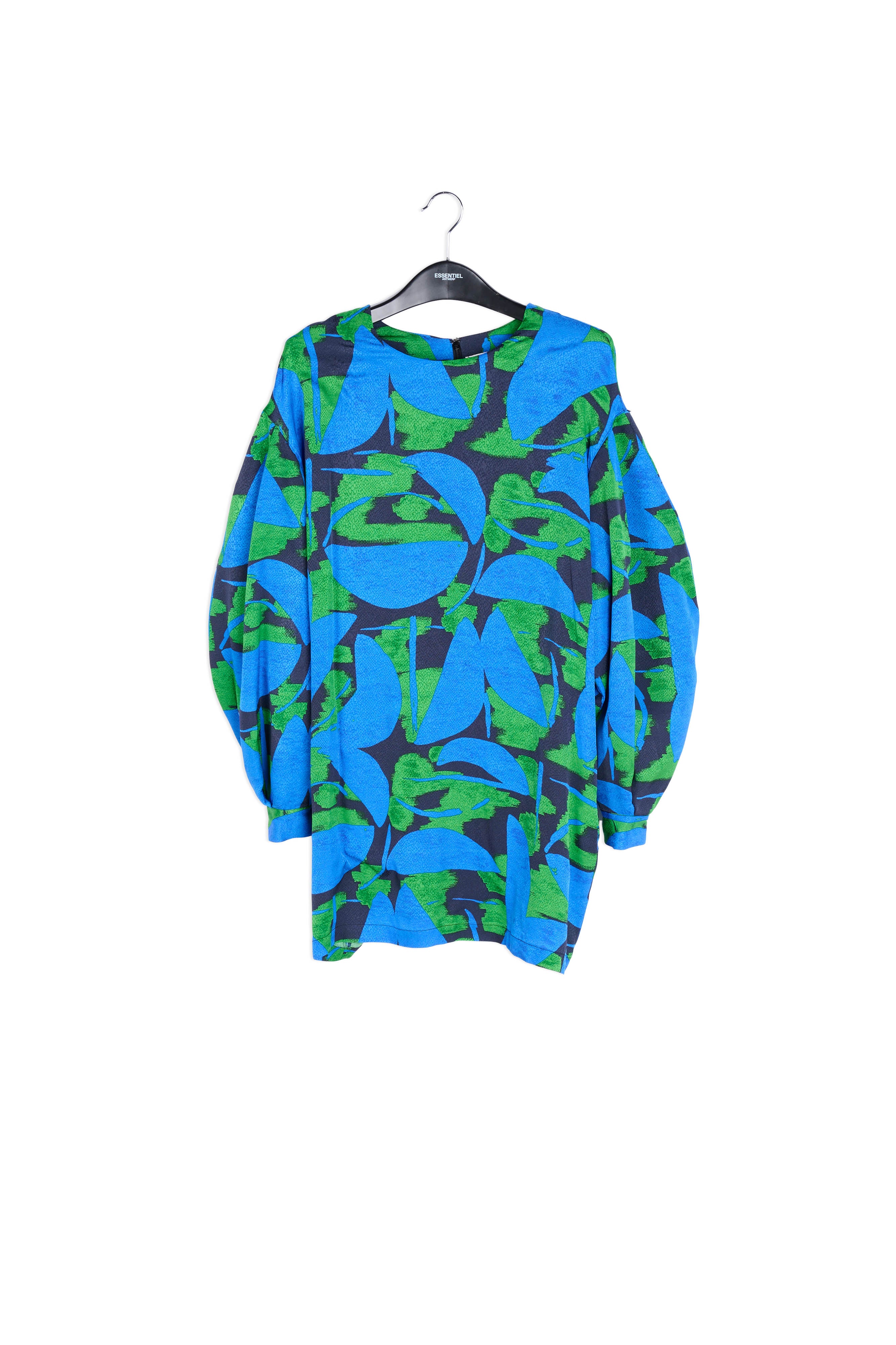 Blue, green and black printed mini dress RE—SSENTIEL | Essentiel second hand