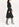 Black belted midi dress with holographic polka dots Faume - seconde main