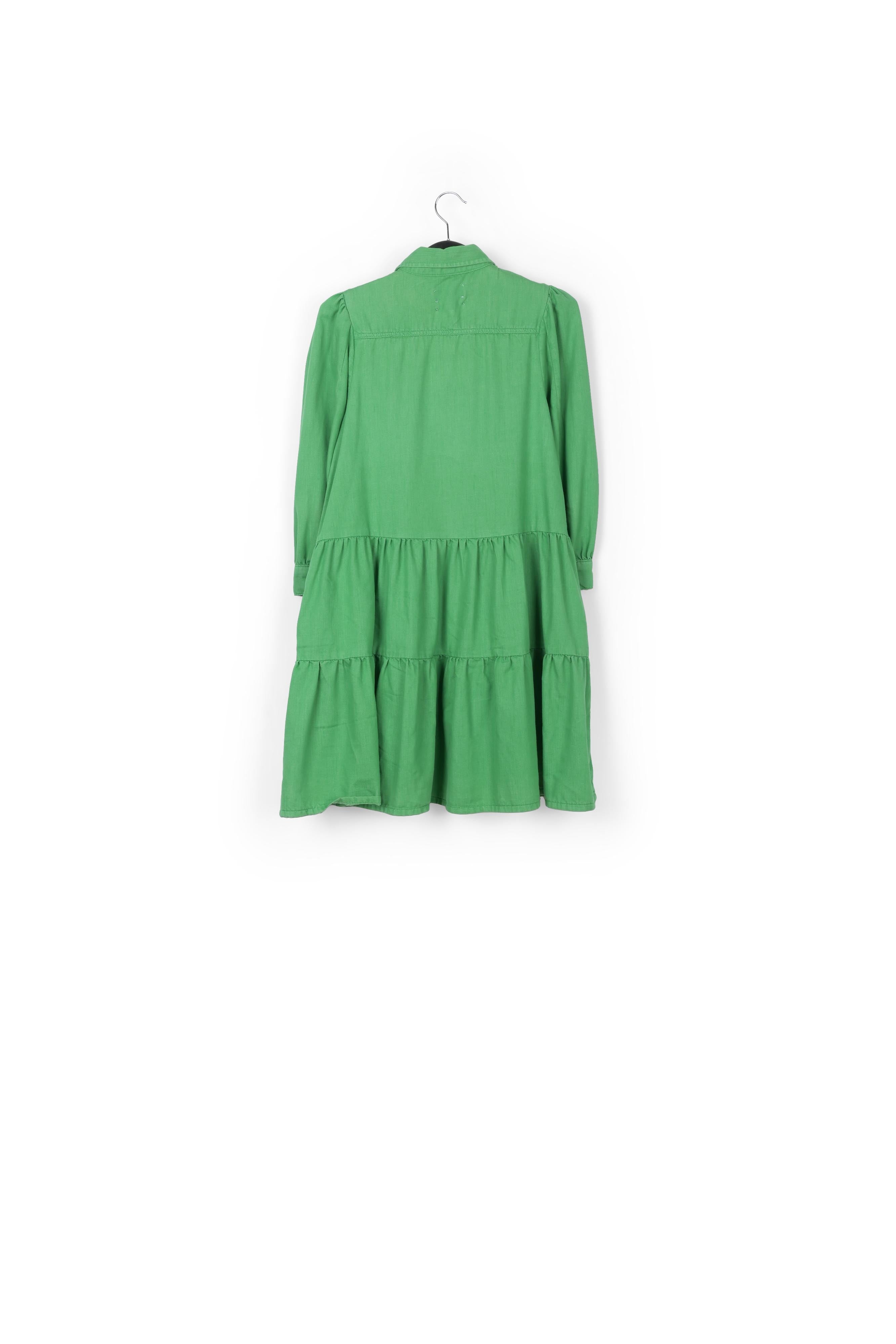 Mini robe trapèze verte en jean RE—SSENTIEL | Essentiel second hand