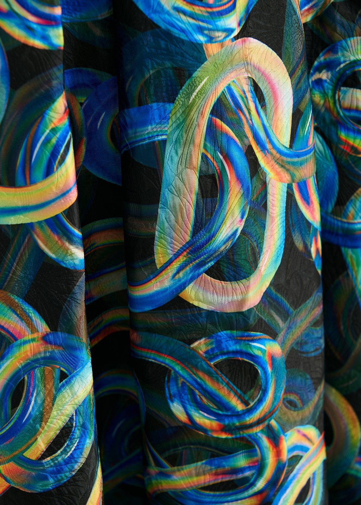 Black jacquard pleated midi skirt with abstract print RE—SSENTIEL | Essentiel second hand