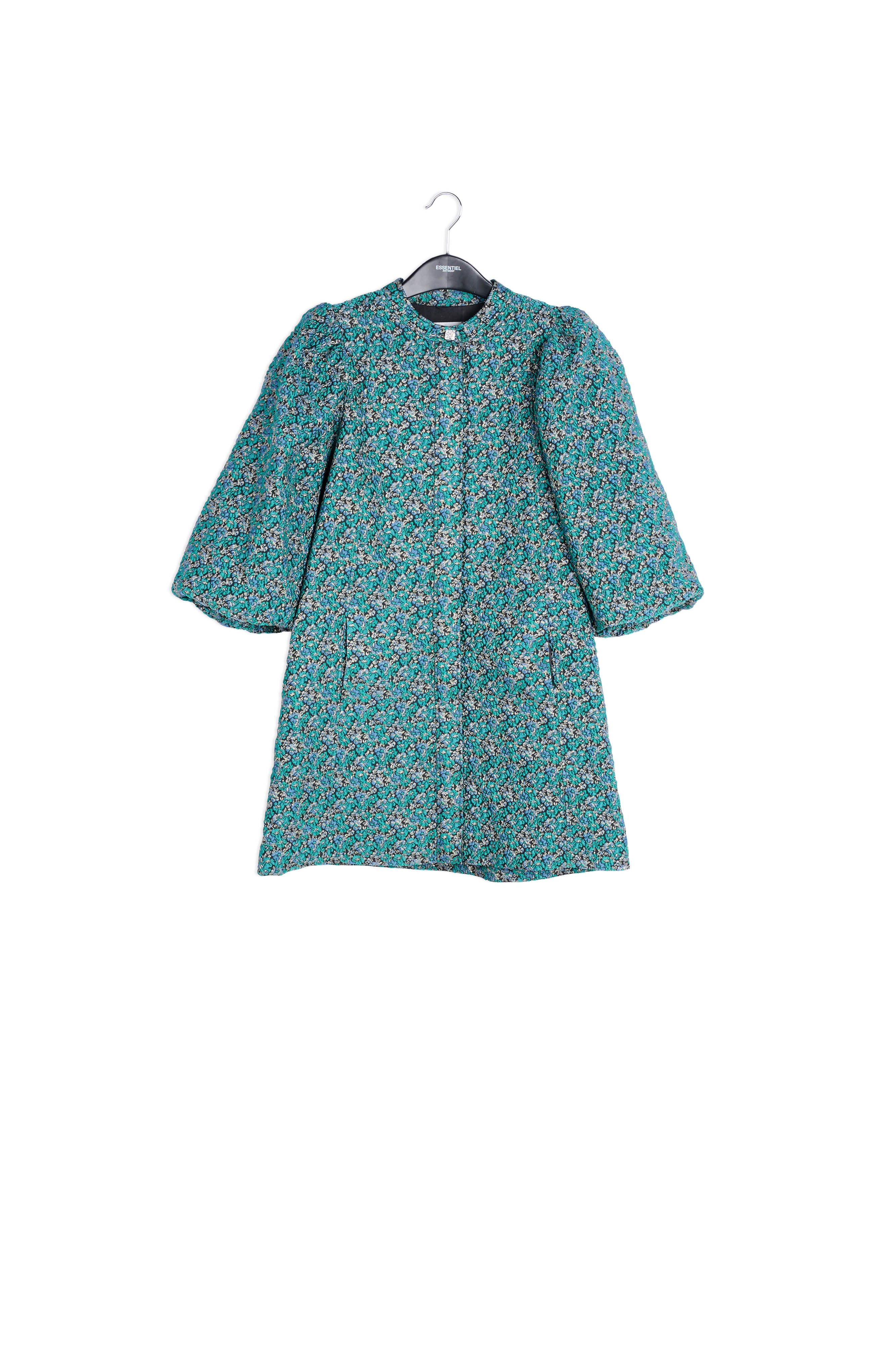 Blue floral jacquard mini dress RE—SSENTIEL | Essentiel second hand