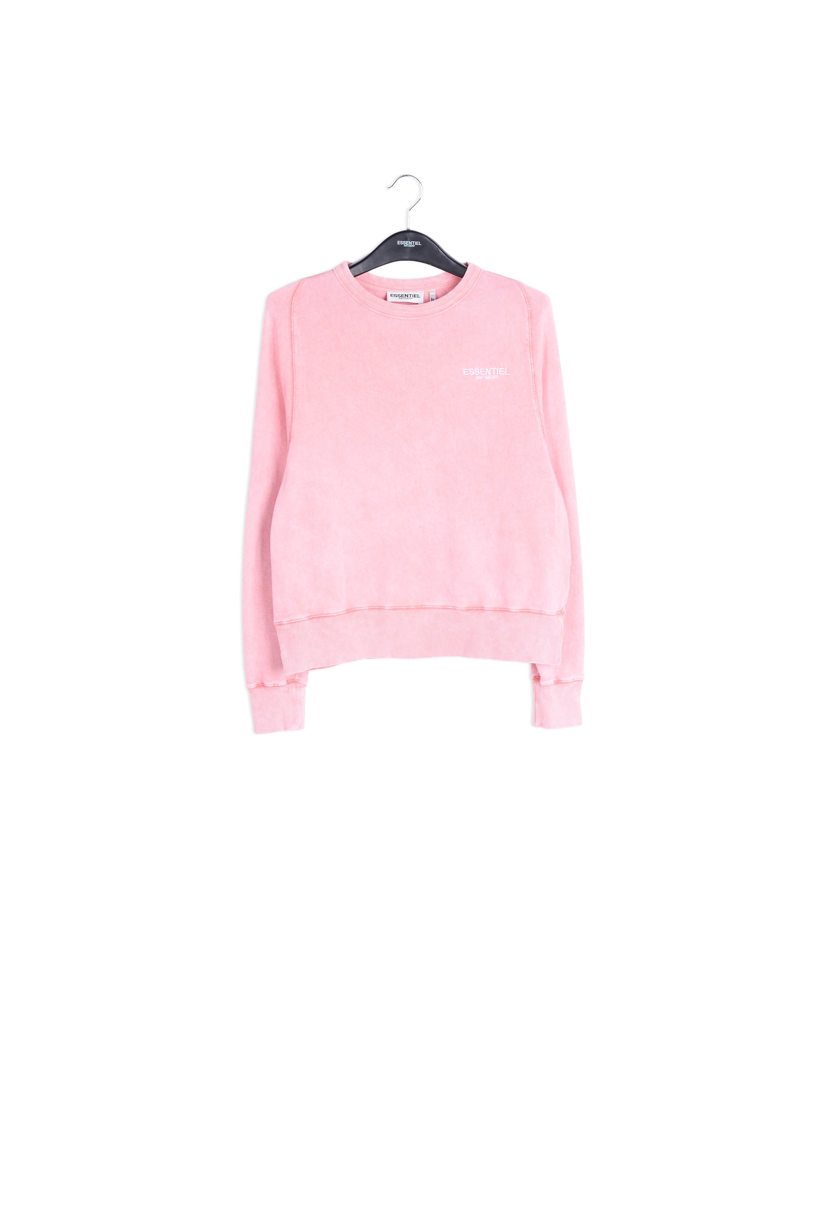 Sweatshirt rose en coton-jersey avec logo RE—SSENTIEL | Essentiel second hand