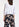 Beige katoenen broek met blauwe grafische print Faume - seconde main