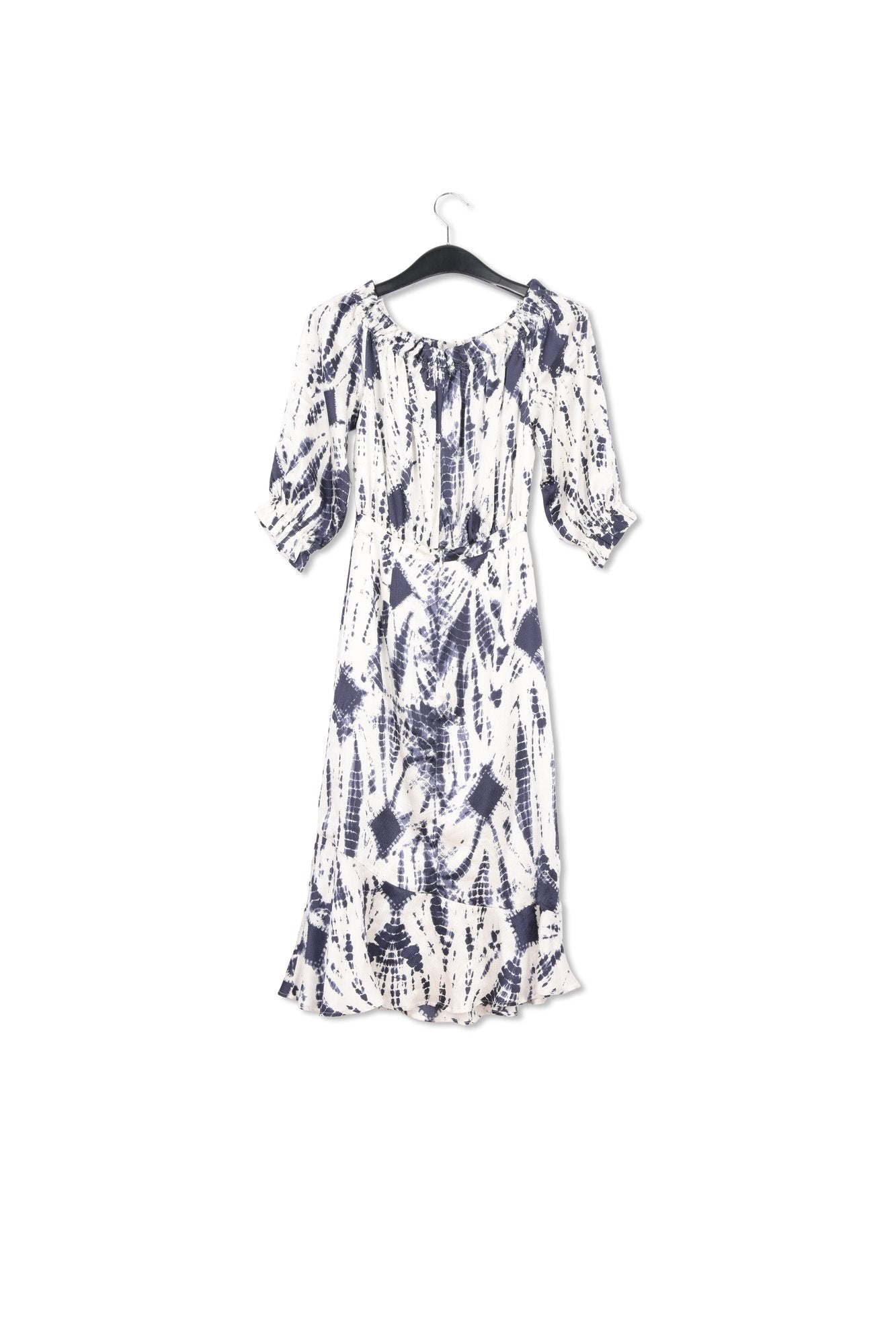 Robe en soie tie-dye blanc cassé et vert RE—SSENTIEL | Essentiel second hand