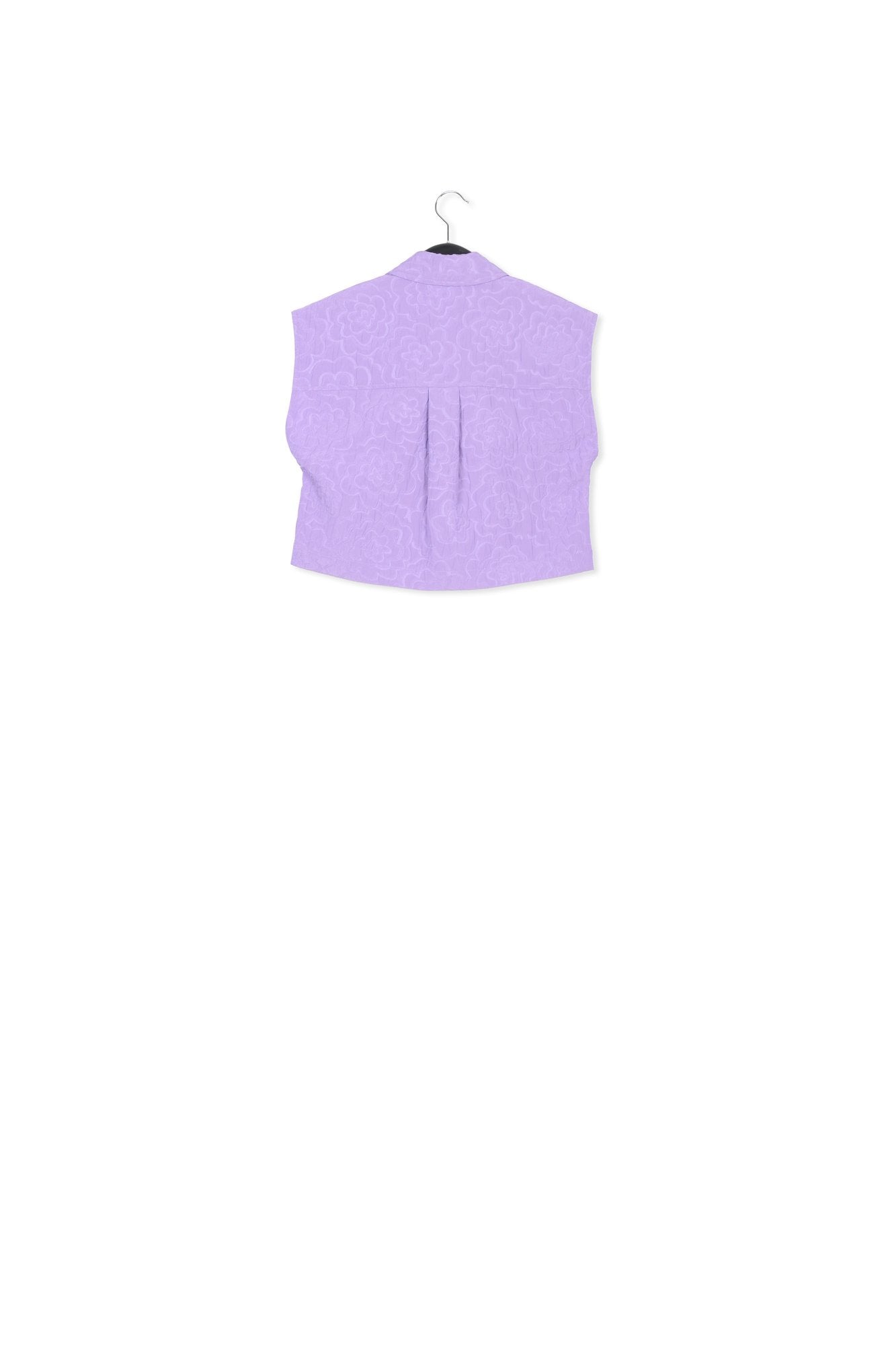 Courte chemise en jacquard fleuri lilas RE—SSENTIEL | Essentiel second hand