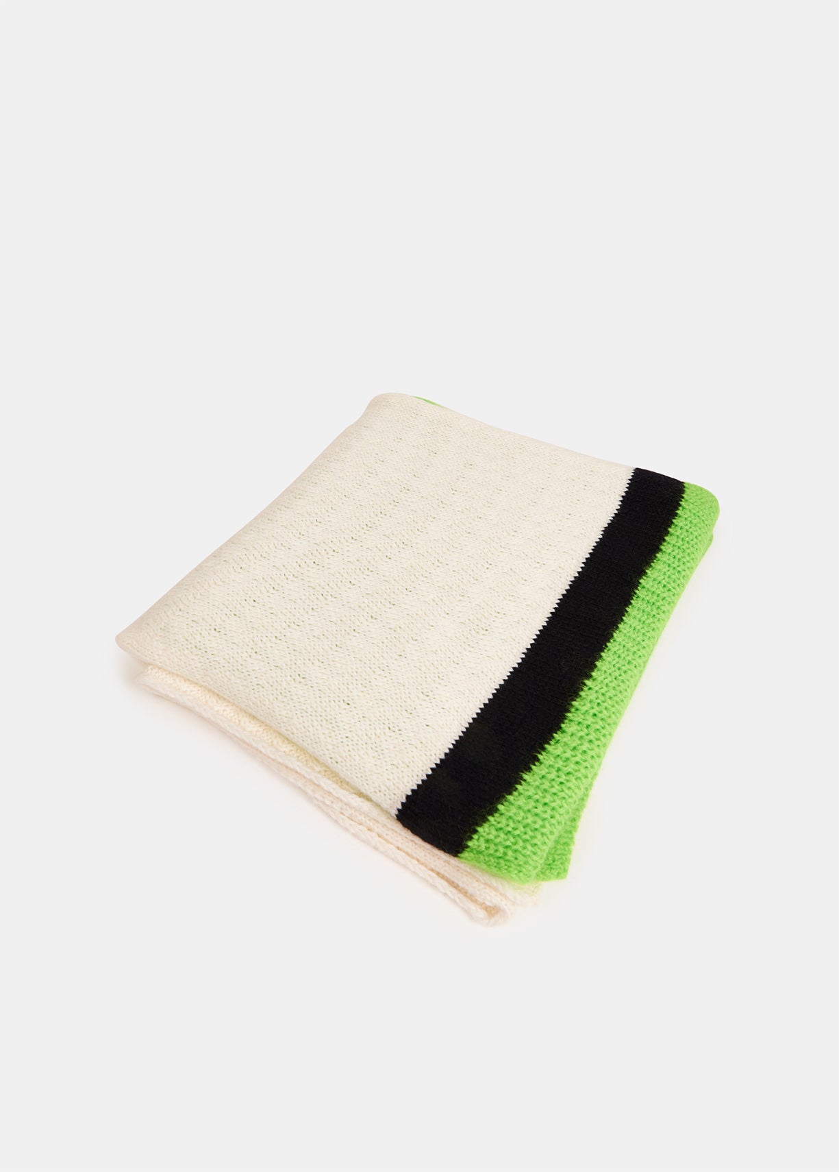 White and green two stitch knit scarf RE—SSENTIEL | Essentiel second hand