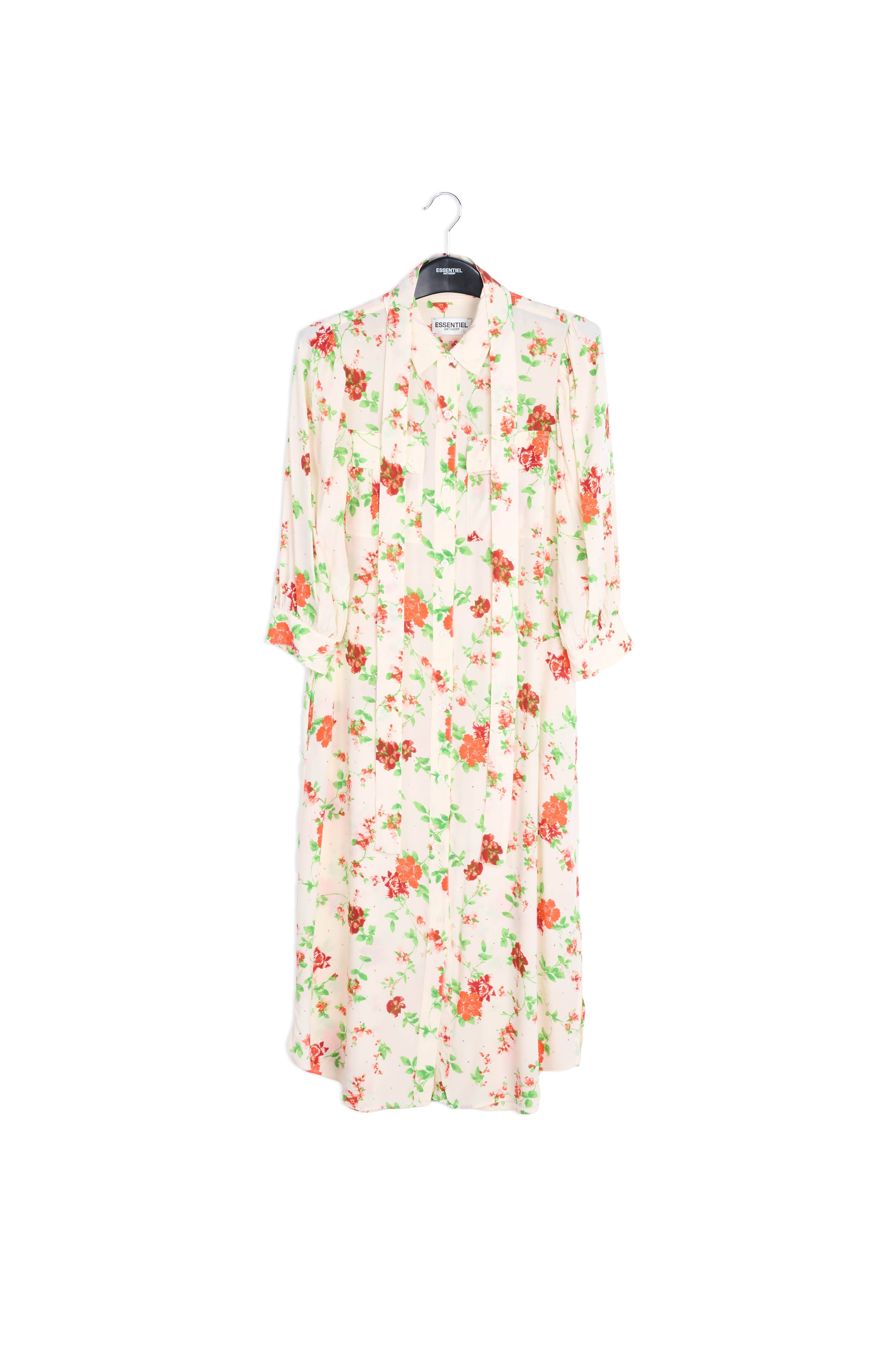 Off-white floral print shirt dress RE—SSENTIEL | Essentiel second hand