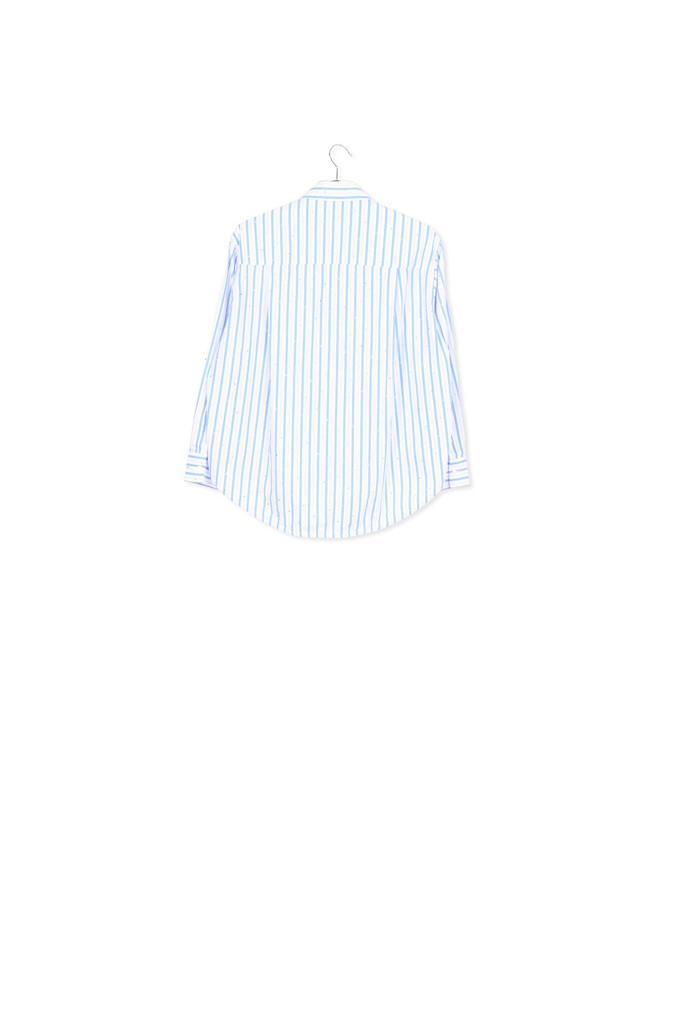 White and blue striped cotton shirt with rhinestone embellishments RE—SSENTIEL | Essentiel second hand