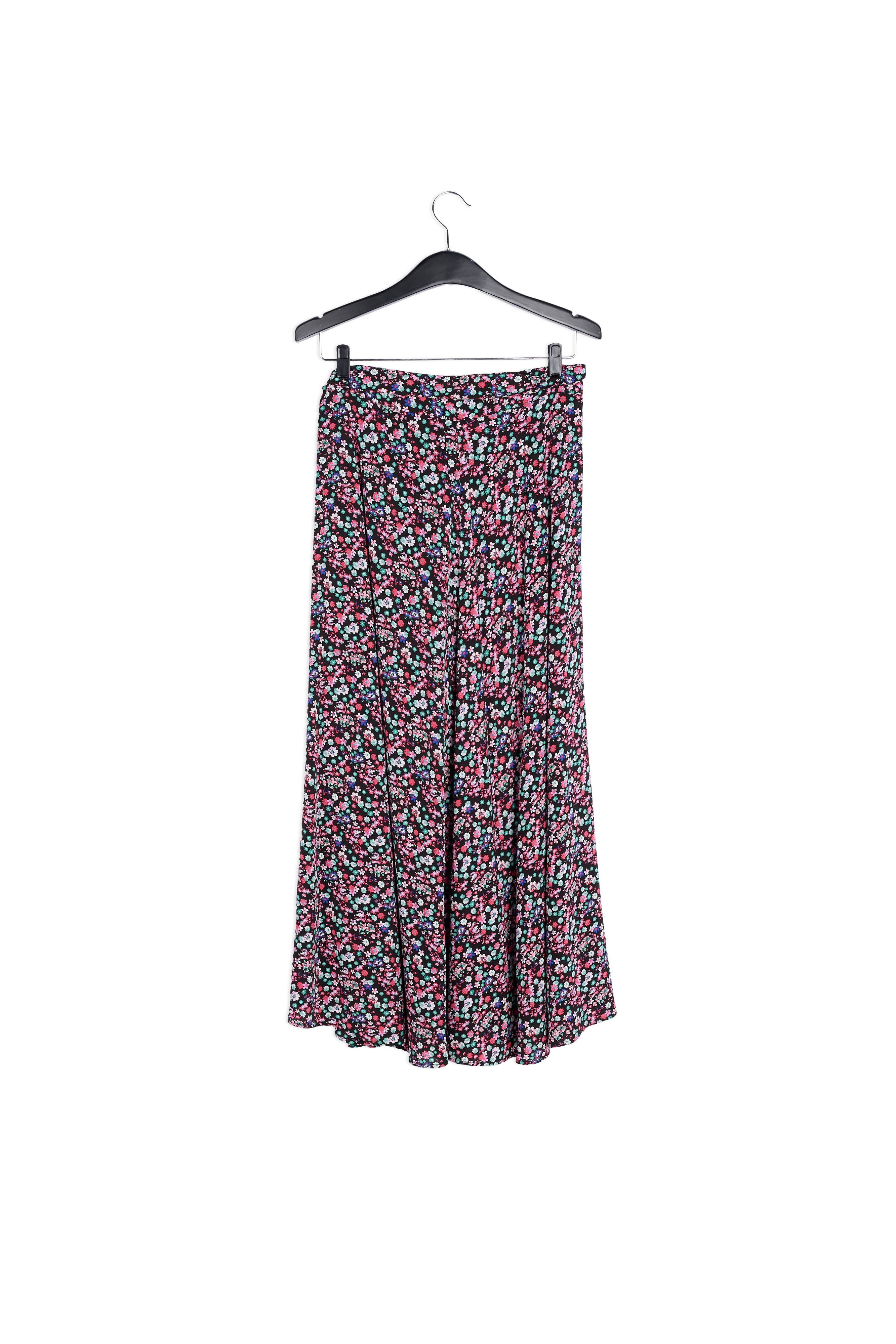Jupe maxi noire cache-cœur à imprimé floral RE—SSENTIEL | Essentiel second hand