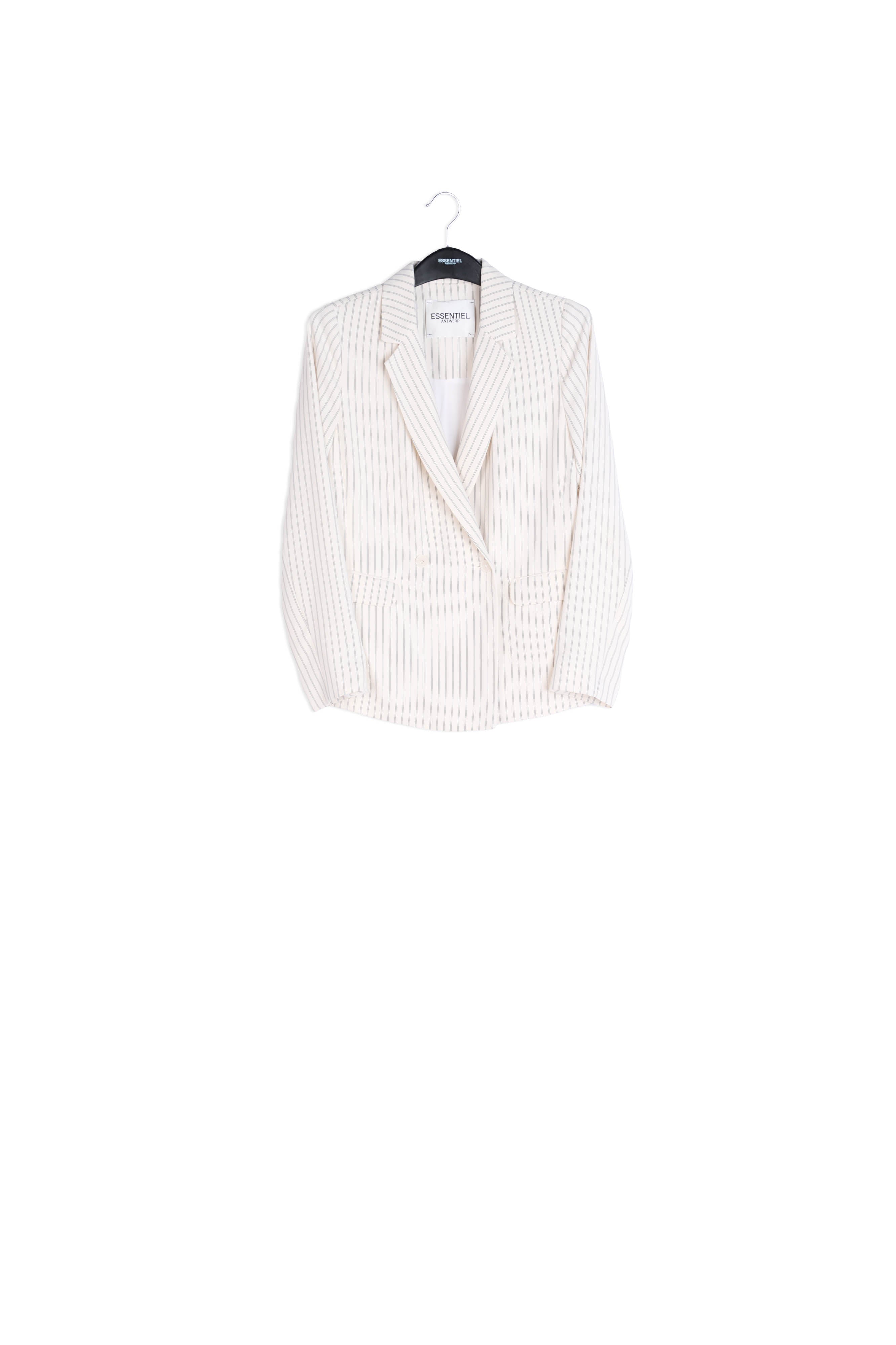 Off-white cardigan with dark blue pinstripes RE—SSENTIEL | Essentiel second hand