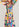 Multicolored graphic striped belted midi dress Faume - seconde main